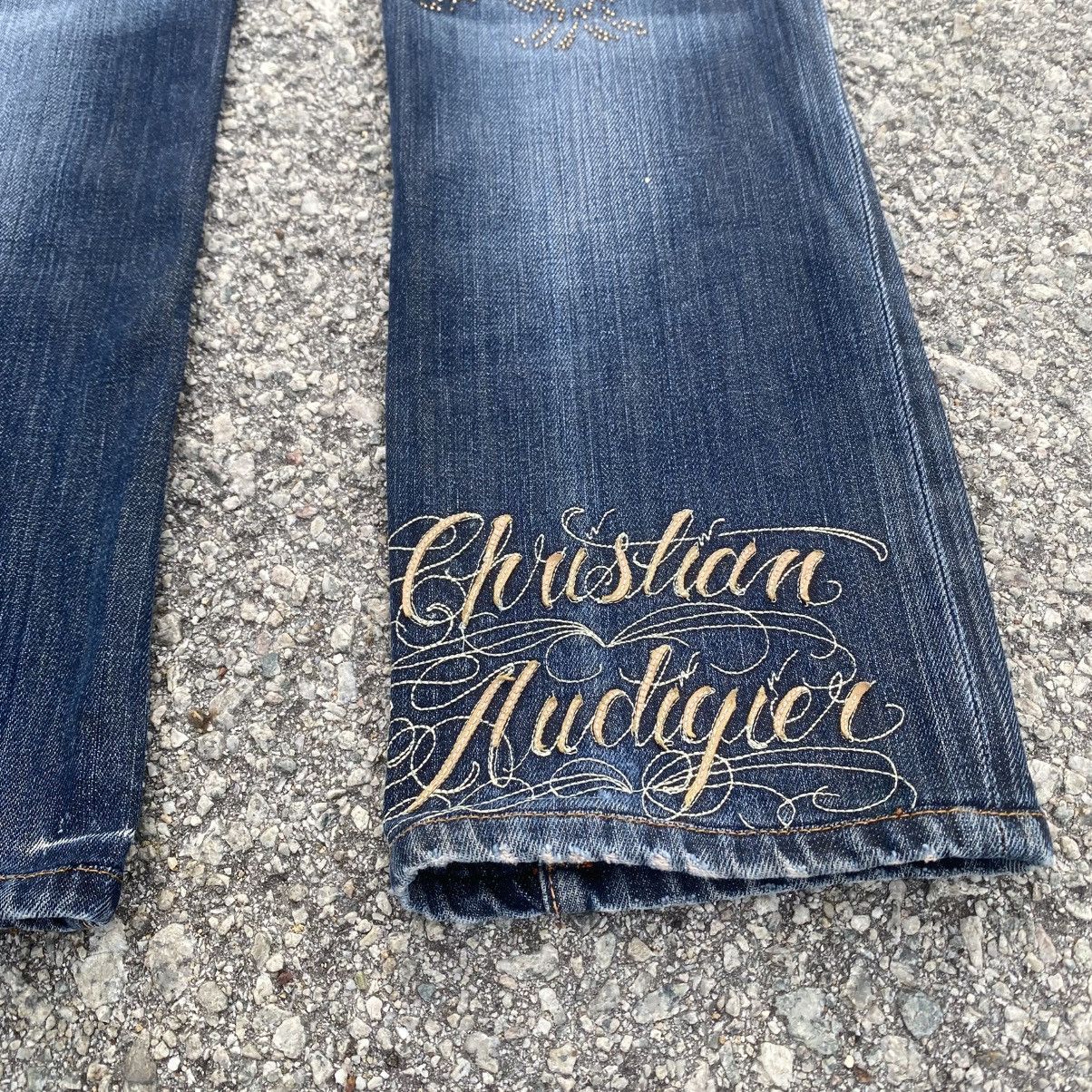 Christian Audigier Rare CHRISTIAN AUDIGIER Skull Tatoo Diamond Jeans Size US 28 / EU 44 - 6 Thumbnail