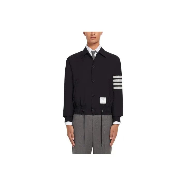 Thom Browne Thom Browne Striped Wool Flight Jacket for Men 0079 Size US S / EU 44-46 / 1 - 1 Thumbnail