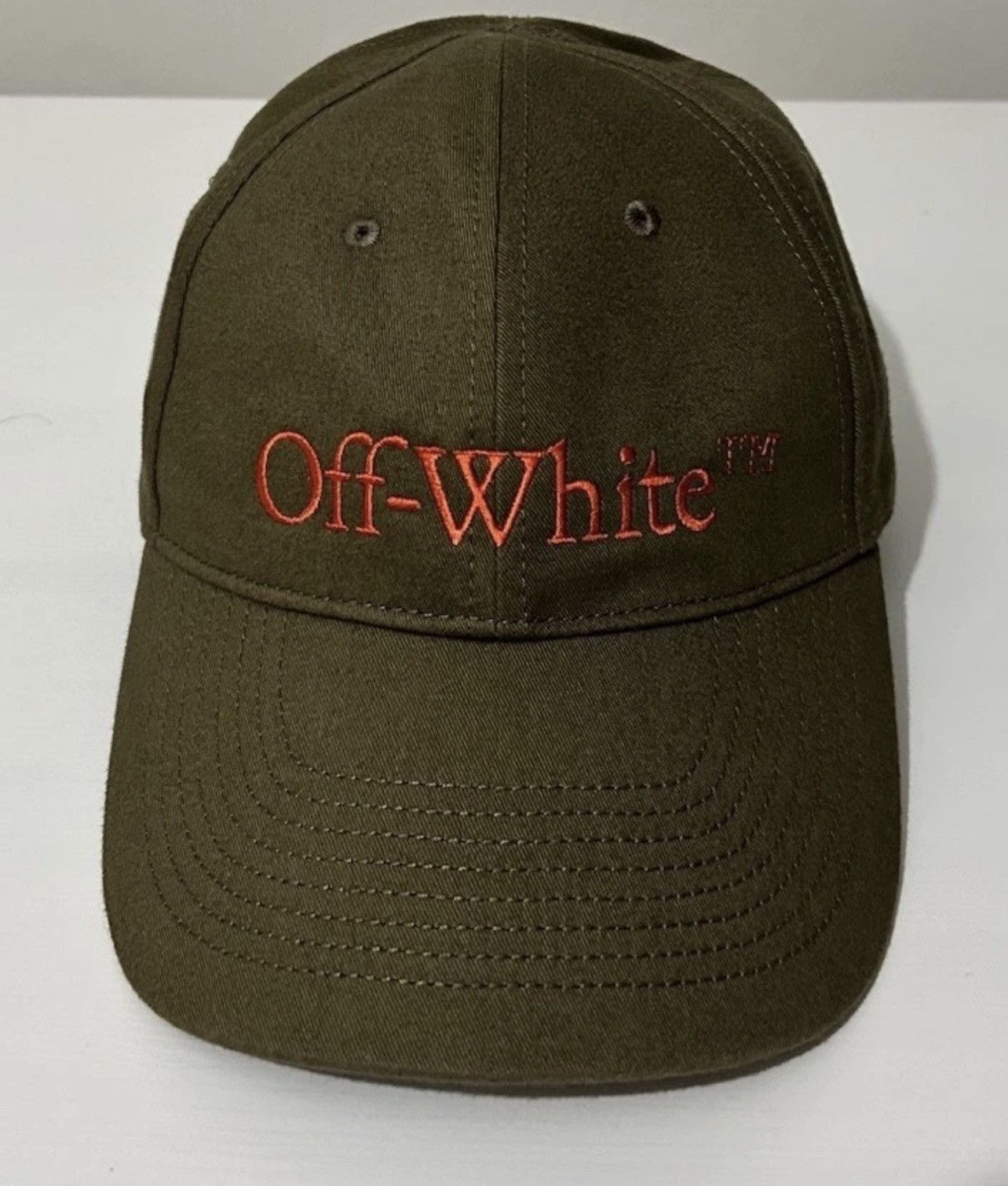 Off-White Off-White Bookish OW Baseball Cap Army Green/Orange Size ONE SIZE - 1 Thumbnail