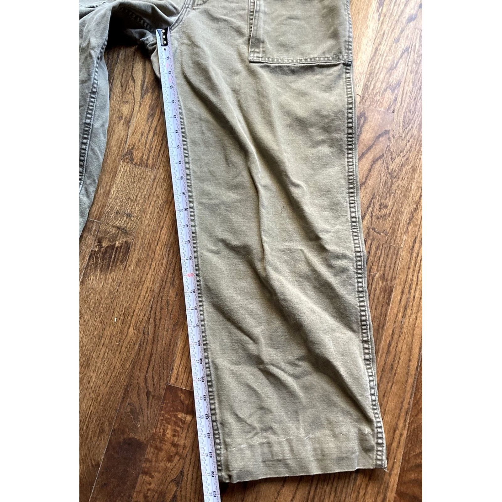 Abercrombie & Fitch VINTAGE Abercrombie & Fitch Pants Mens Size 32x27 Canvas 90s USA Made Military Cargo Workwear Green Cotton Straight Inseam 27 Size US 32 / EU 48 - 4 Thumbnail
