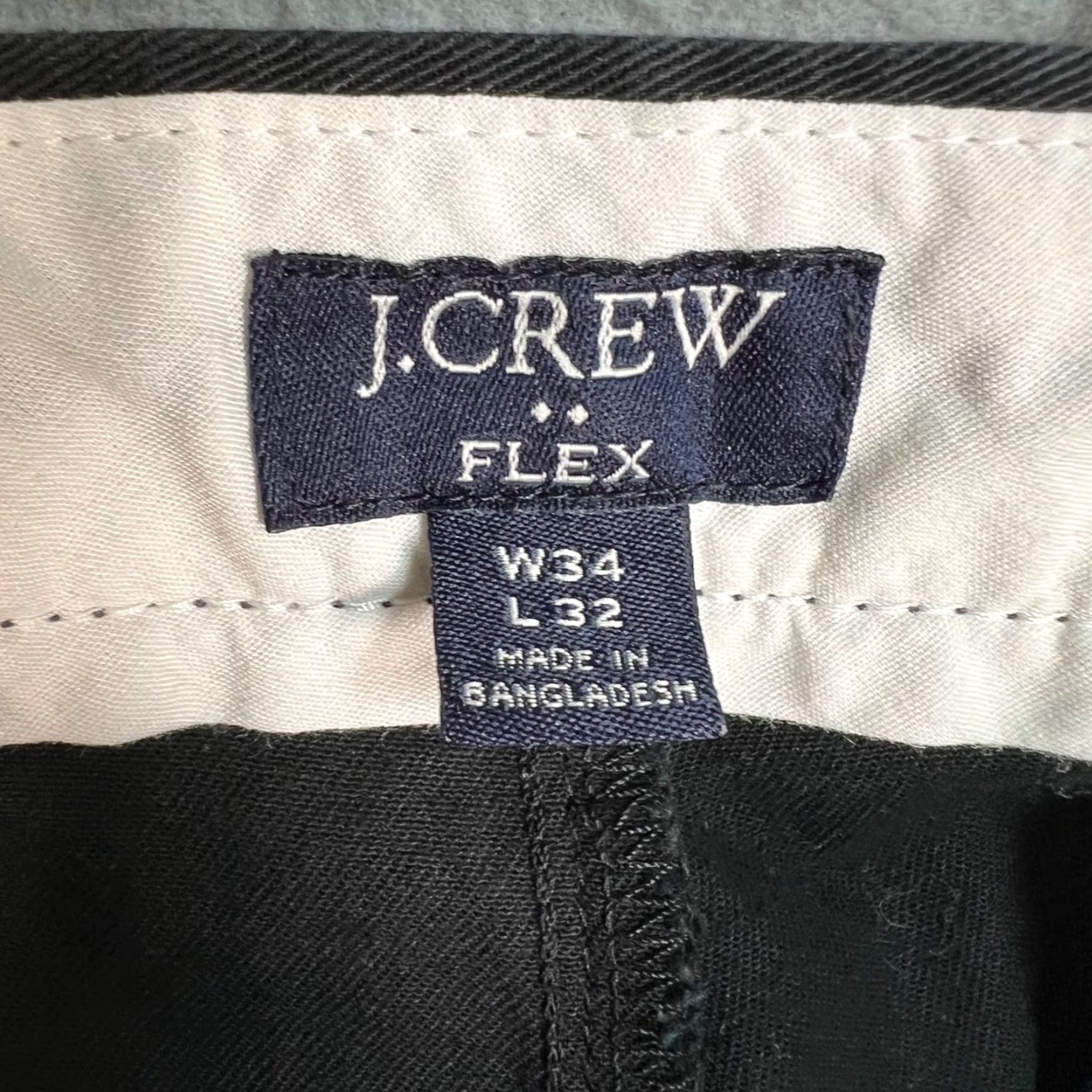 J.Crew J.Crew Mens Slim Fit Black Pants Cotton Blend Flat Front 34x32 - Chino, Preppy, Casual, Business - System Size US 34 / EU 50 - 3 Thumbnail