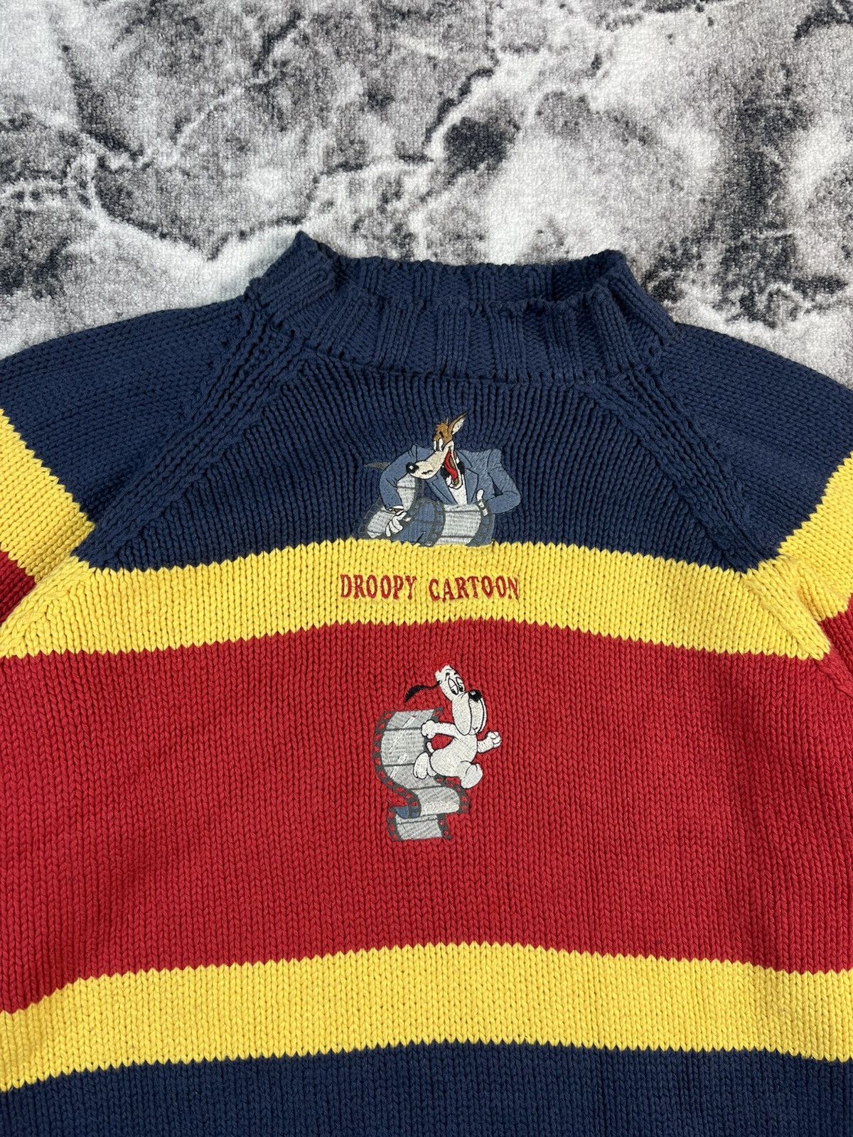 Vintage Droopy Cartoon Knit Sweater Vintage 90s Stripe Size US M / EU 48-50 / 2 - 4 Thumbnail