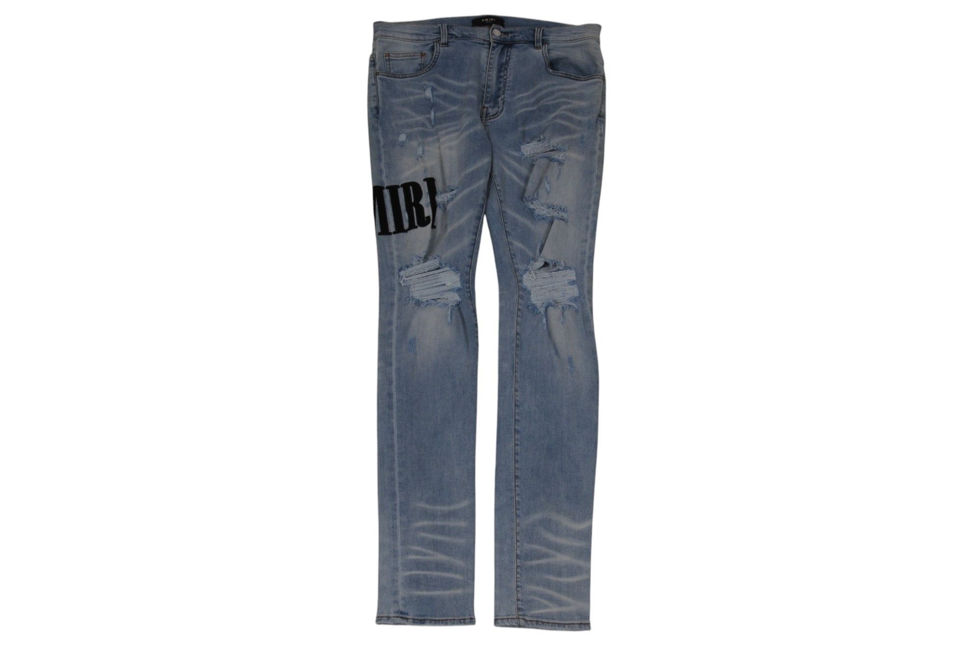 Amiri Logo Patch Distressed Blue Wash Denim Size US 36 / EU 52 - 1 Thumbnail