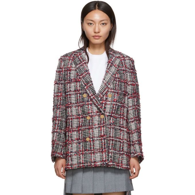 Thom Browne Thom Browne Red Prince of Wales Tweed Sack Blazer Size 36 Size US S / EU 44-46 / 1 - 1 Thumbnail