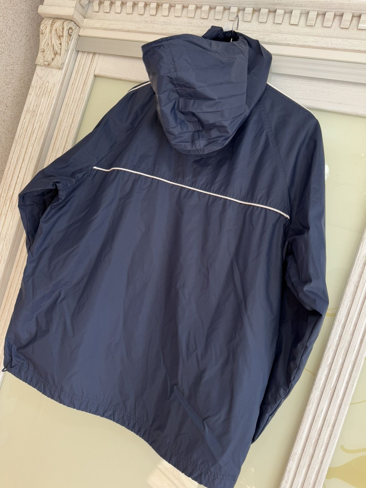 Nike × Vintage Nike Vintage Nylon Track Windbreaker Jacket Navy Drill Y2K Size US L / EU 52-54 / 3 - 9 Thumbnail
