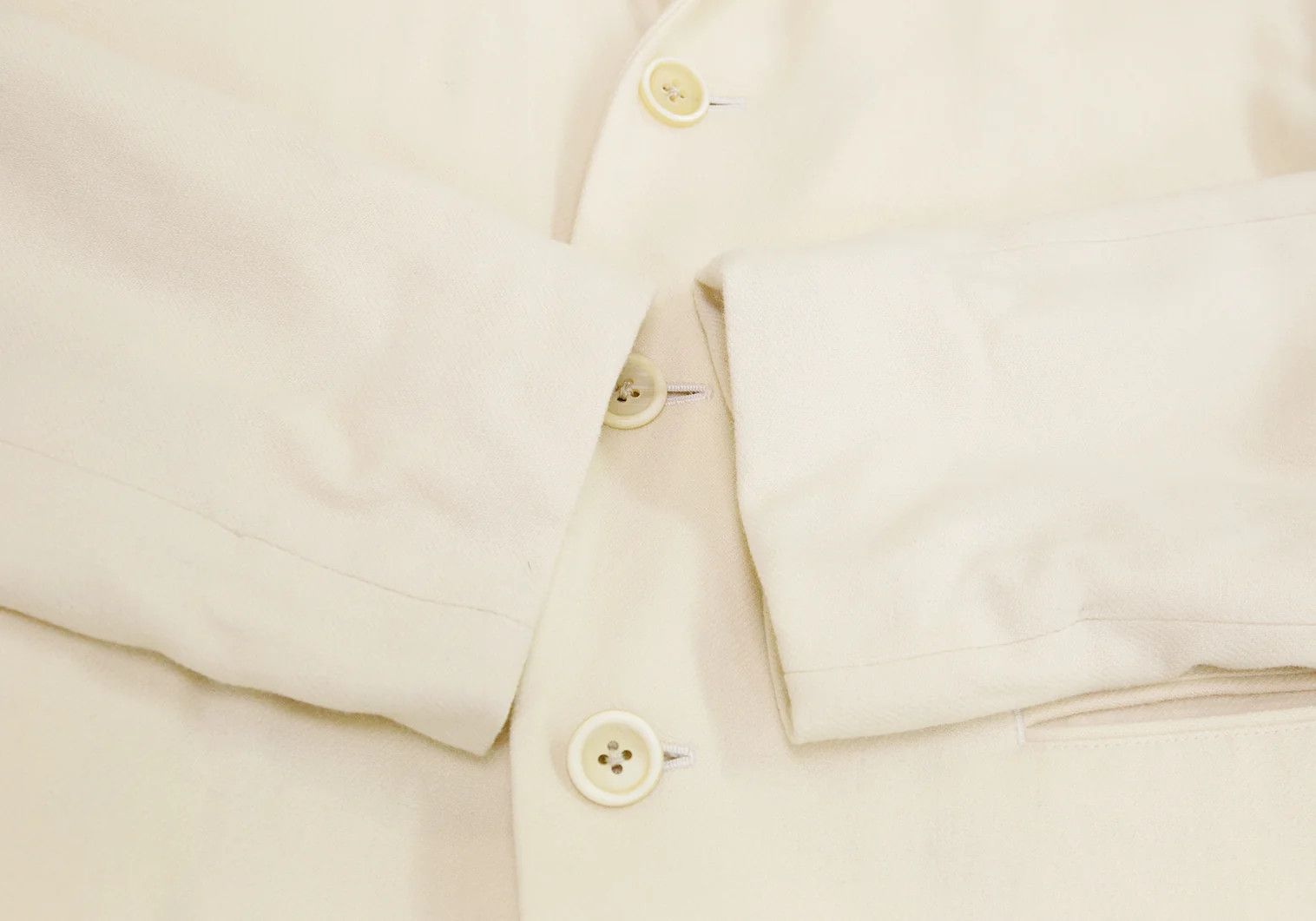 Yohji Yamamoto Yohji Yamamoto Wool 3B Jacket Cream M Size US M / EU 48-50 / 2 - 7 Thumbnail