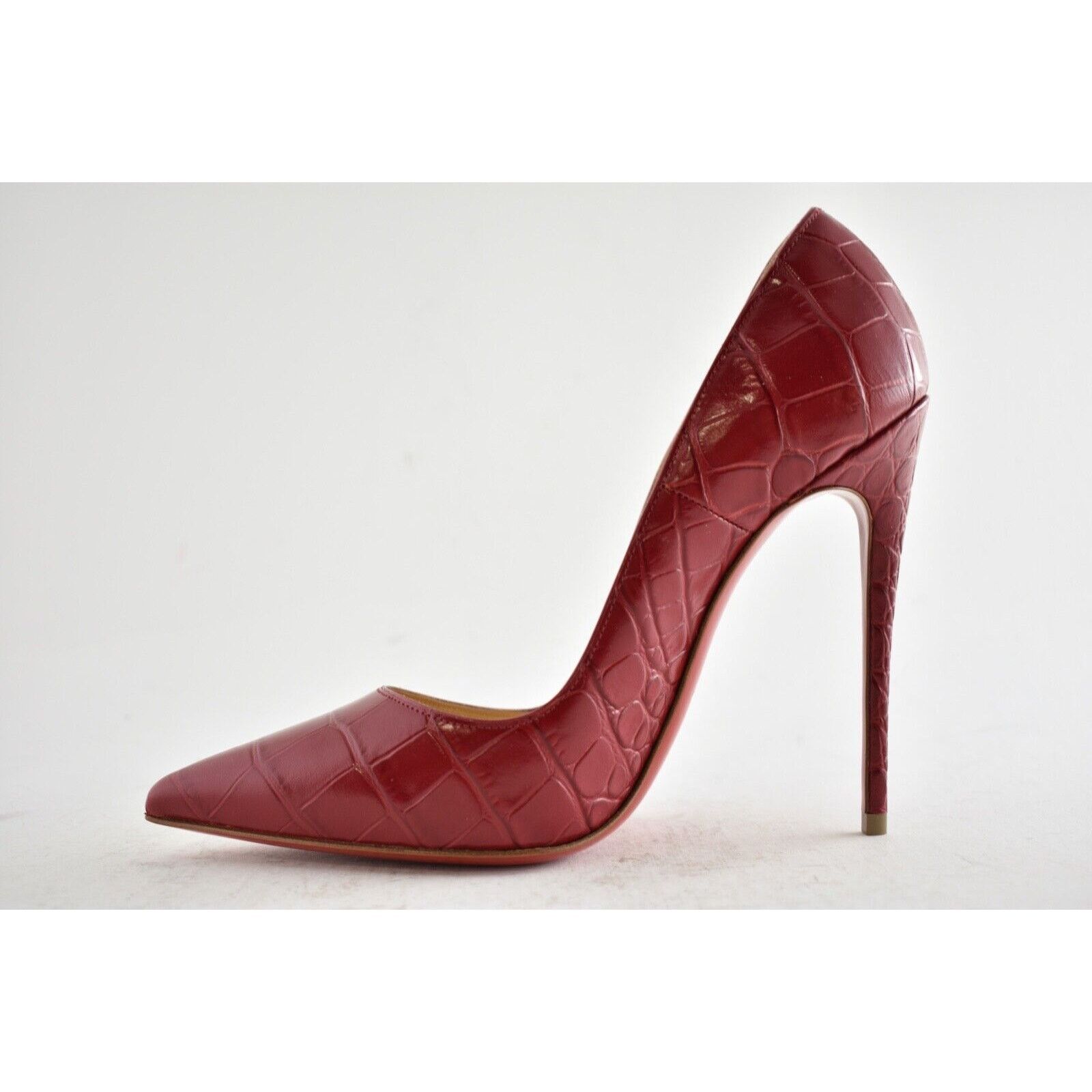 Christian Louboutin So Kate 120 Persan Pink Red Croc Ali Stiletto Heel Pump 39 Size US 9 / IT 39 - 8 Thumbnail