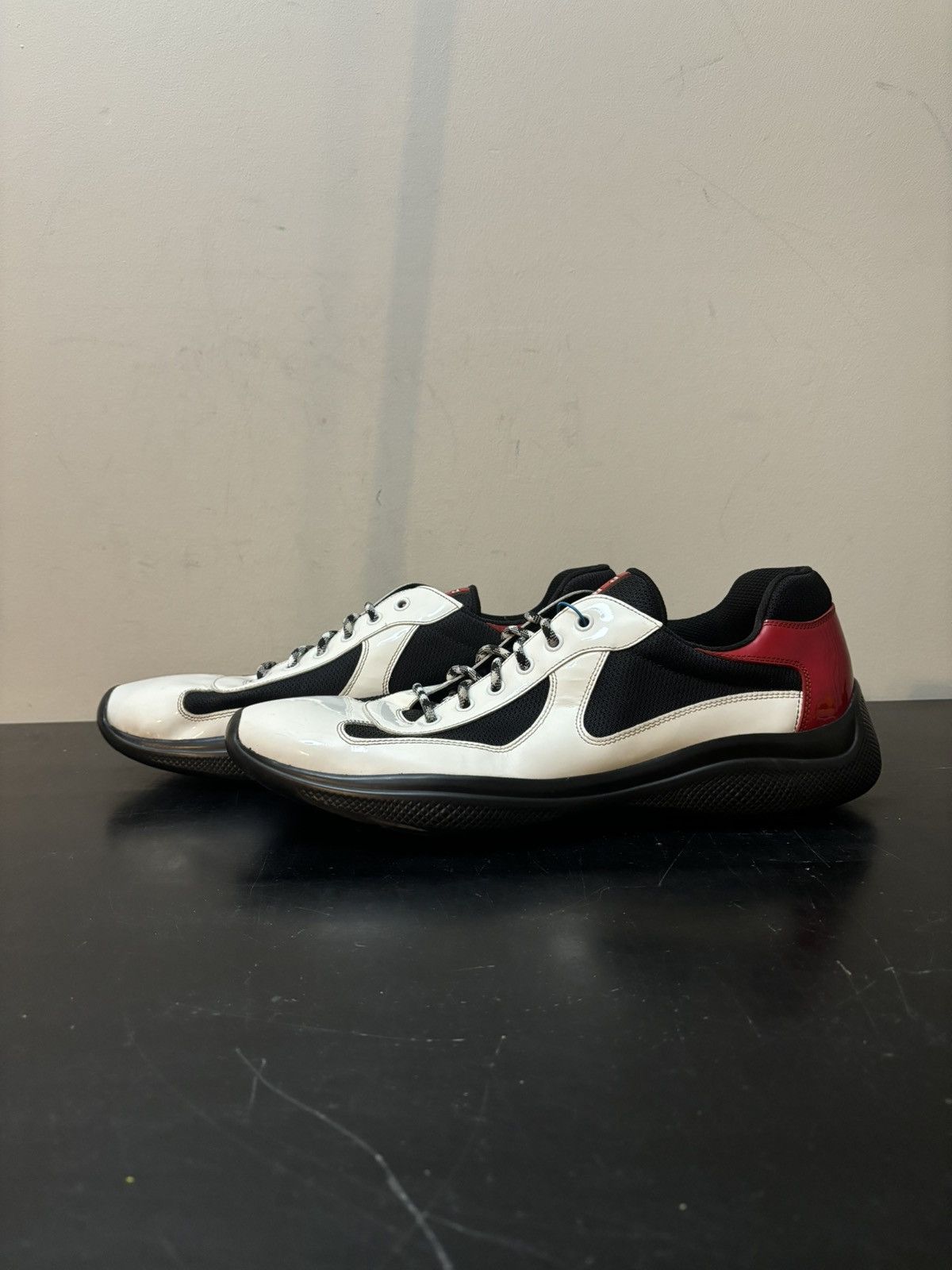 Prada Prada America’s Cup Patent Leather White Red Black Size US 12 / EU 45 - 1 Thumbnail