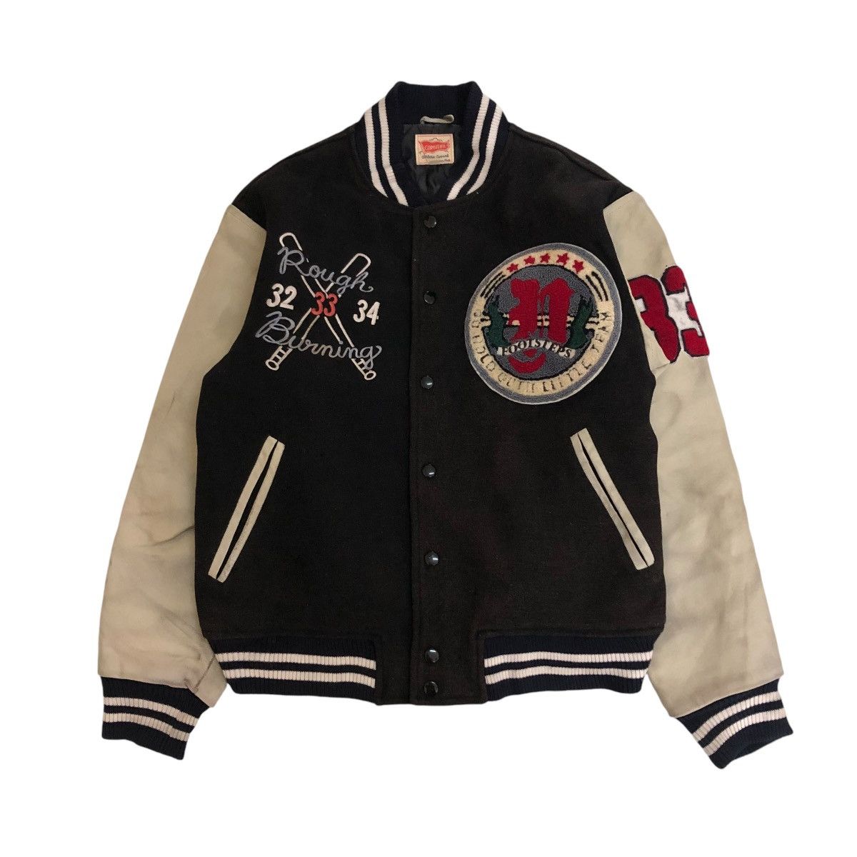 Vintage 🔥VINTAGE VARSITY JACKET LEATHER GUMUINTL UNION MADE Size US M / EU 48-50 / 2 - 1 Thumbnail