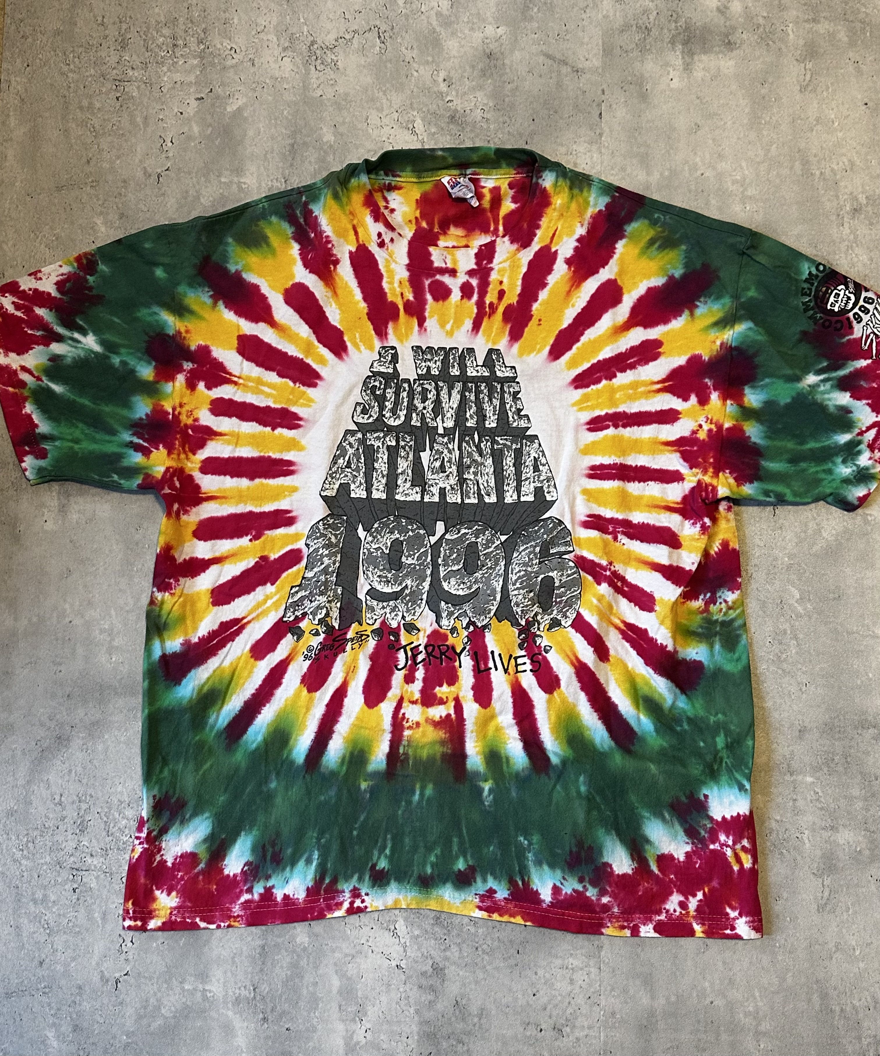 image of Vintage Very 1996 Lithuania Atlanta Tie-Dye Shirt in Tie Dye, Men's (Size XL)