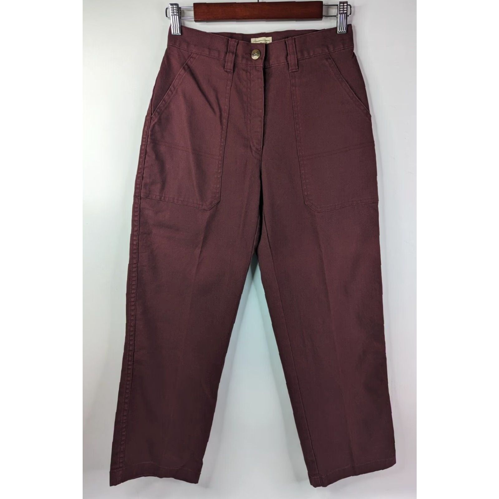 Vintage **L.L. Bean Petite Maroon Women's Chino Pants Size 4 Flat Front** User: **L.L. Bean Women's Petite Maroon Chino Pants Size 4 Flat Front** Size 27" / US 4 / IT 40 - 2 Thumbnail