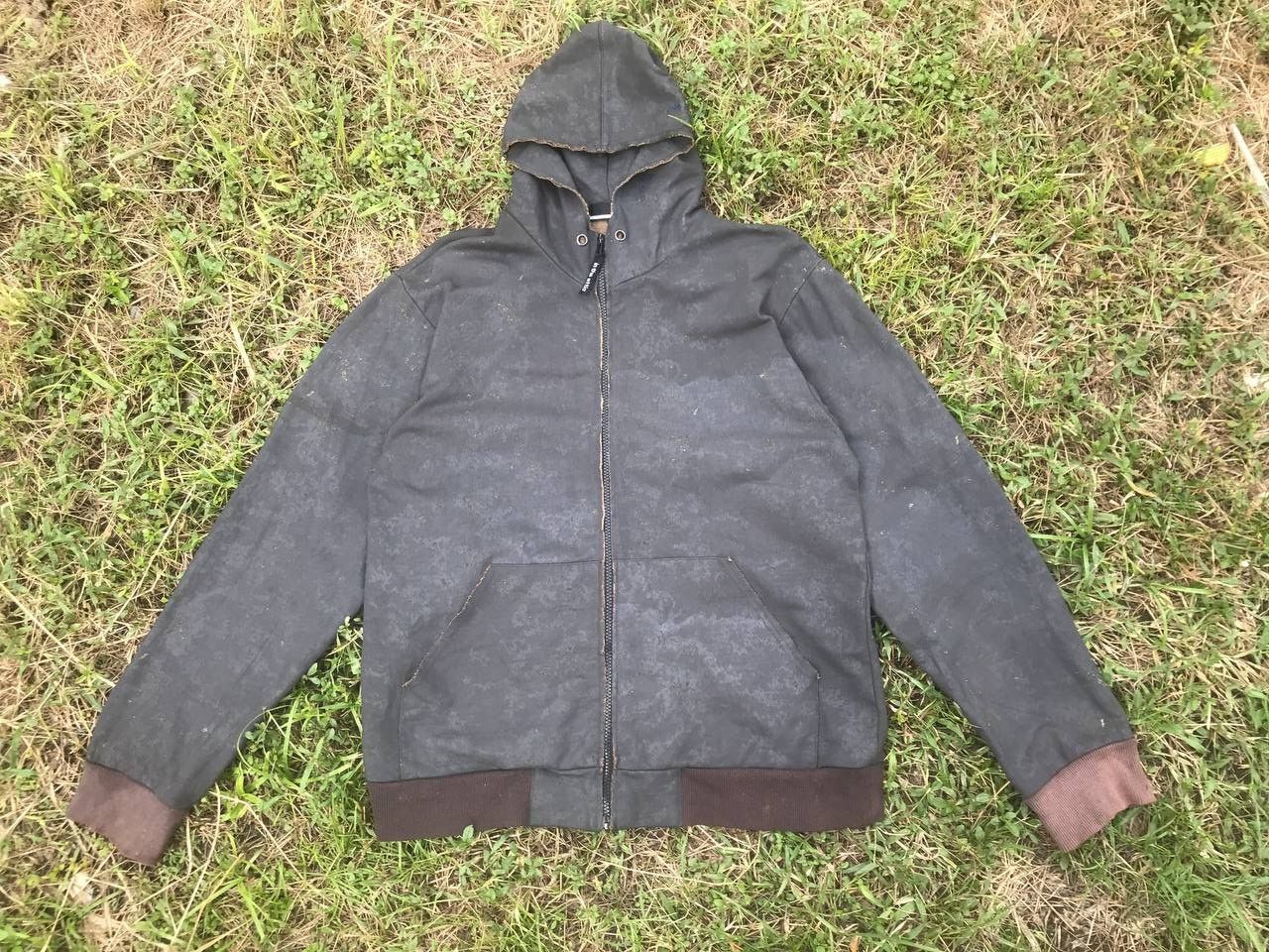 In The Attic Trashed In The Attic Distressed Faded Waxed Hoodie Raw Cut Size US M / EU 48-50 / 2 - 3 Thumbnail