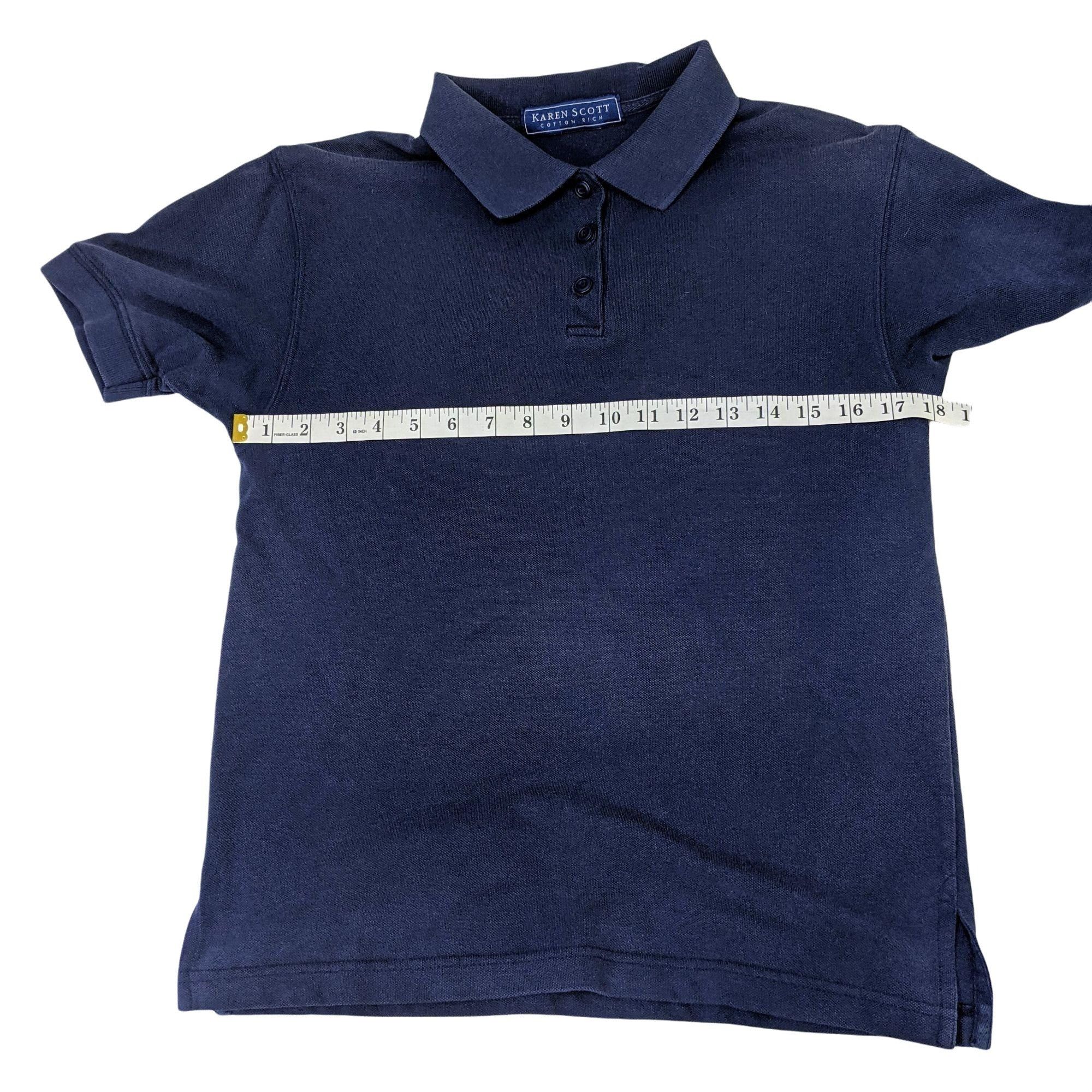 Other Karen Scott Womens Navy Blue Short-Sleeve Polo Shirt Cotton Size M / US 6-8 / IT 42-44 - 6 Thumbnail
