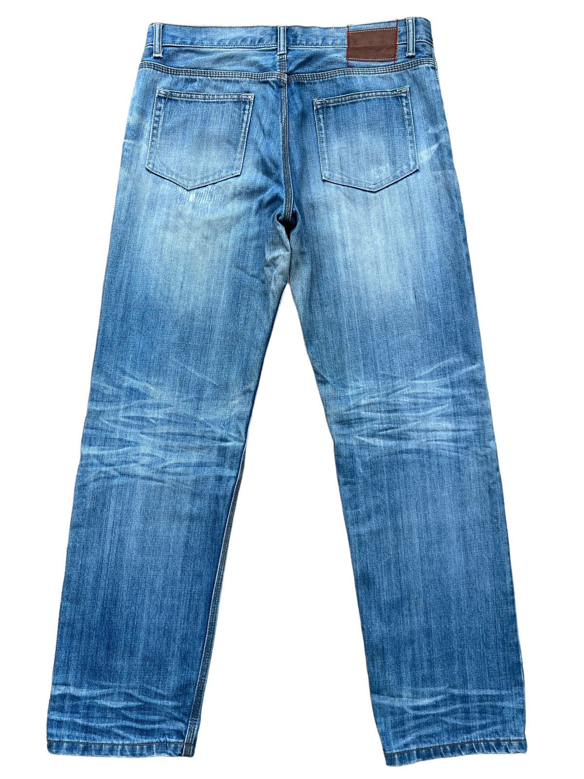 Japanese Brand Bit Blue Patchwork Distressed Faded Denim Blue 34x31 Size US 34 / EU 50 - 3 Thumbnail