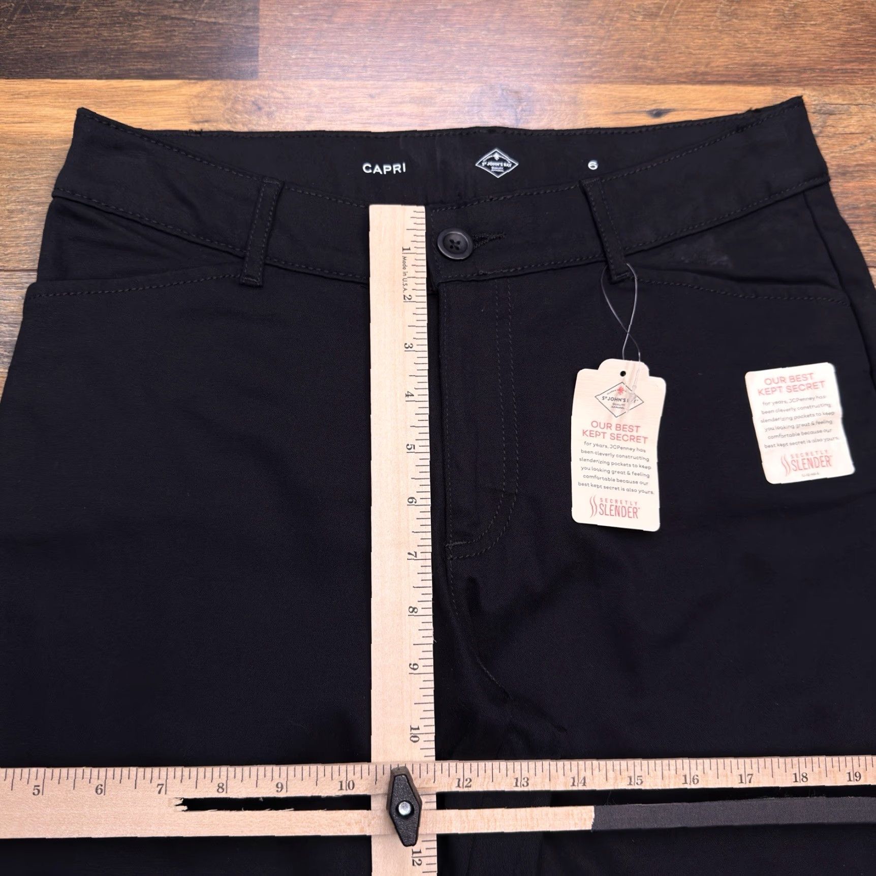 Vintage **St. John's Bay Women's Black Capri Pants Mid Rise Stretch** User: St. John's Bay Women's Black Capri Pants Mid Rise Stretch Size ONE SIZE - 7 Thumbnail
