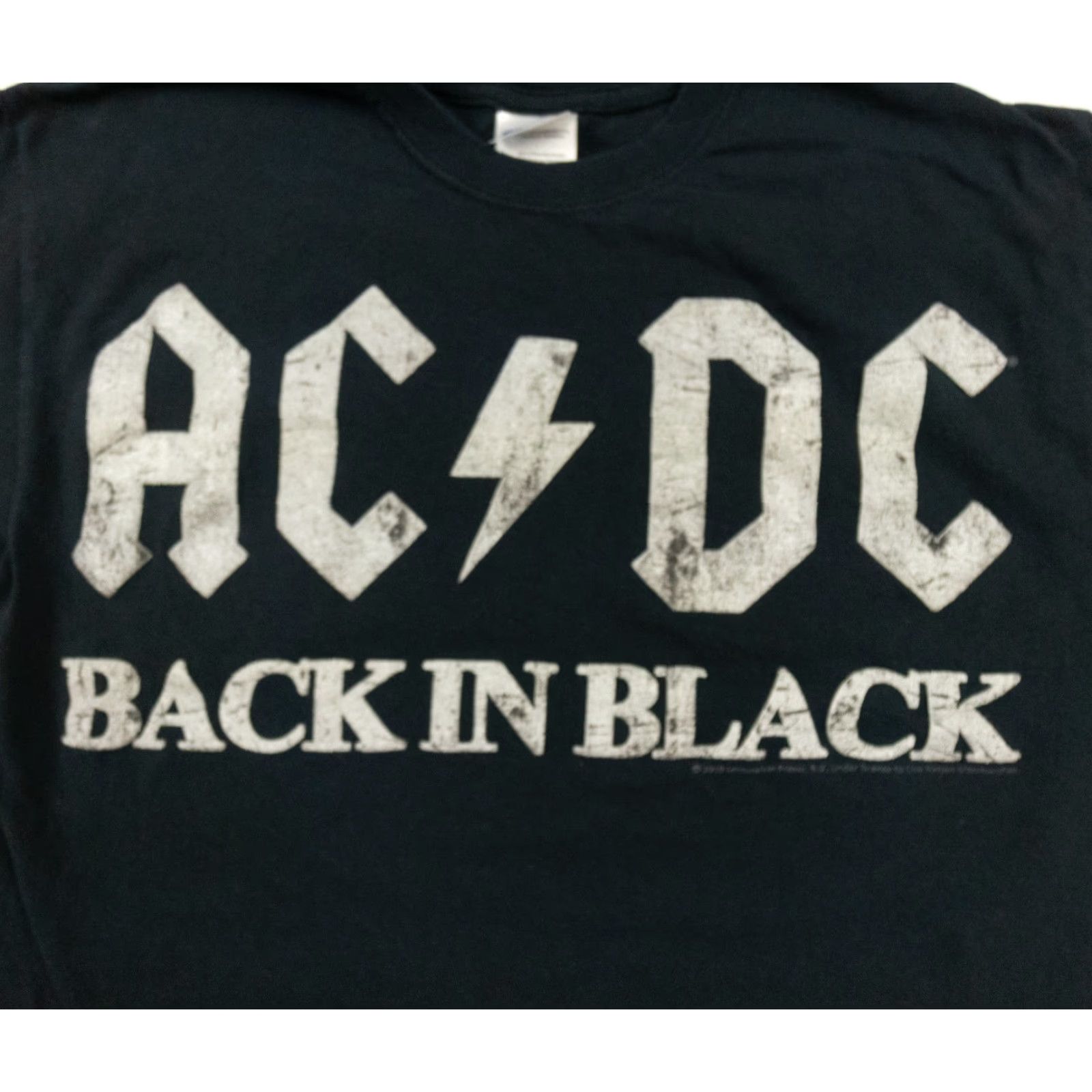 Vintage AC/DC Shirt Adult Medium Black Short Sleeve 2010 Band Tee Puff Print Rock Men's T-Shirt Size US M / EU 48-50 / 2 - 2 Thumbnail