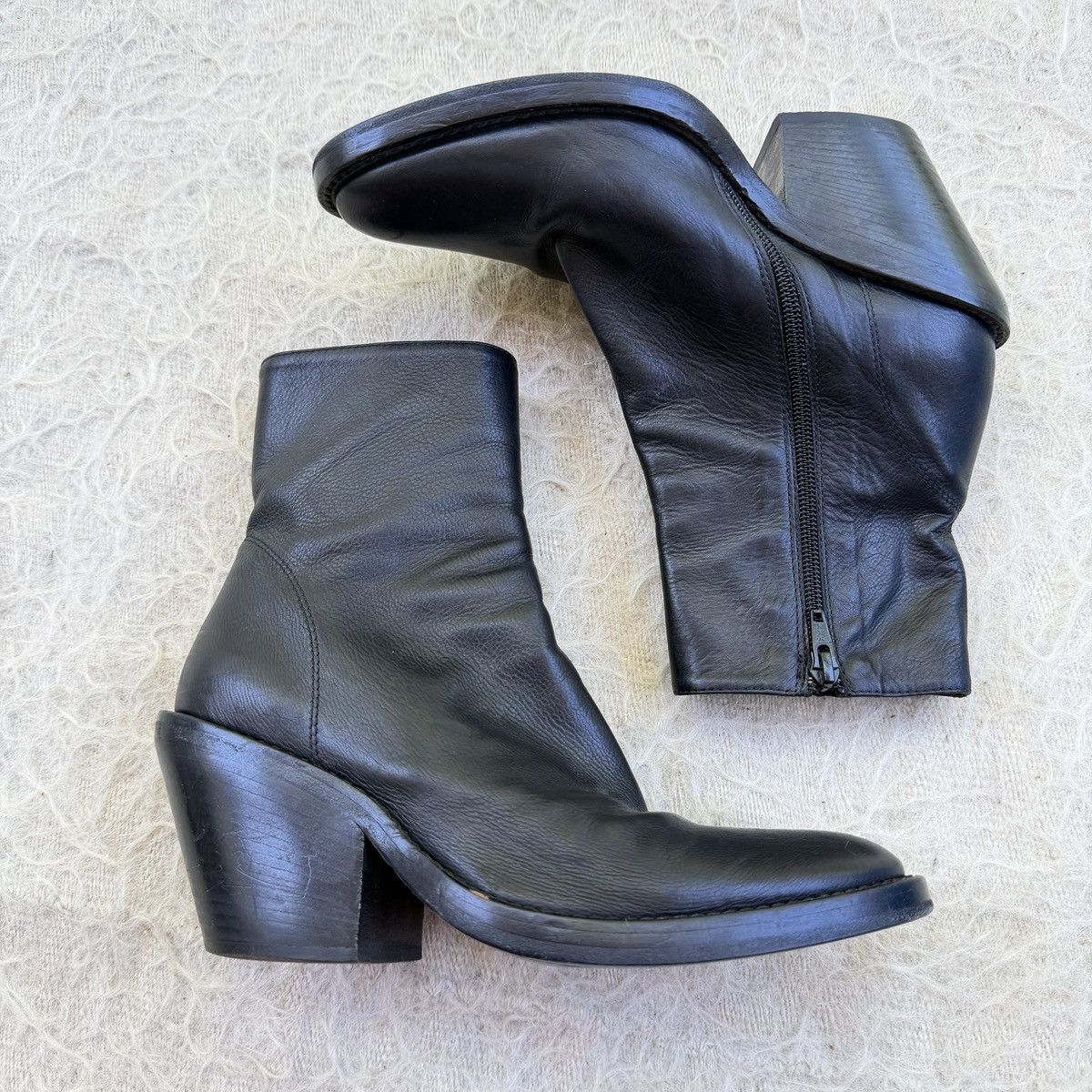 Ann Demeulemeester Ann Demeulemesster Black Leather Ankle Boots- Size 37 Size US 7 / IT 37 - 2 Thumbnail