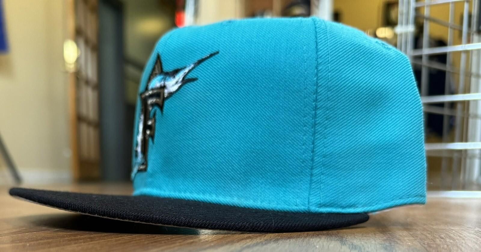 New Era Florida Marlins Vintage New Era Teal 59Fifty Hat Sz 7 NWOT Size ONE SIZE - 2 Thumbnail