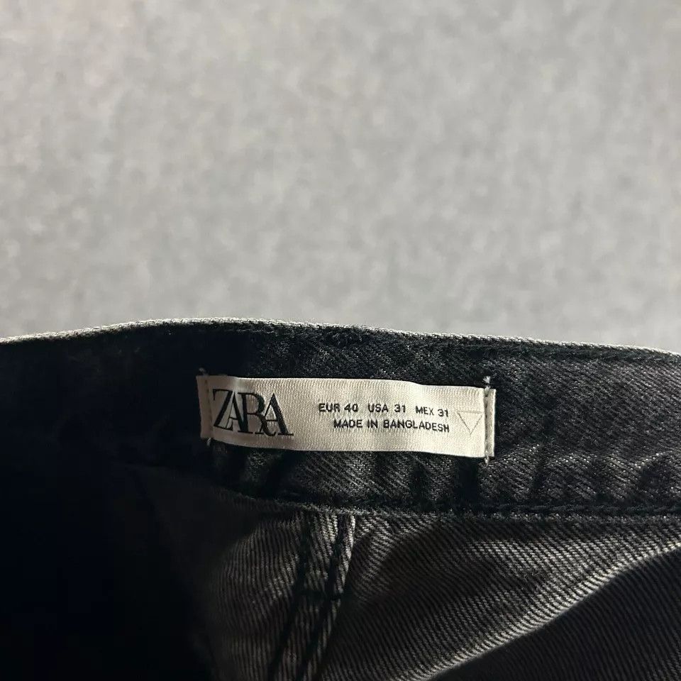 Zara Zara Jeans Womens 31 Denim Mom High Rise Charcoal Wash Size 31" - 6 Thumbnail