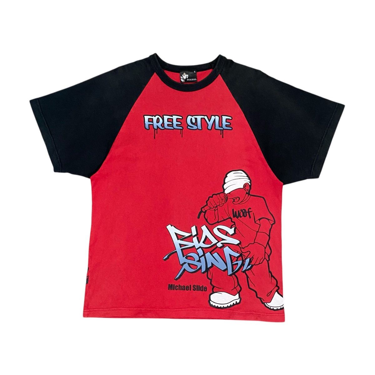 JNCO × Vintage Y2K DACK DIVE MICHAEL SLIDE FREESTYLE HIPHOP T SHIRT Size US M / EU 48-50 / 2 - 1 Thumbnail