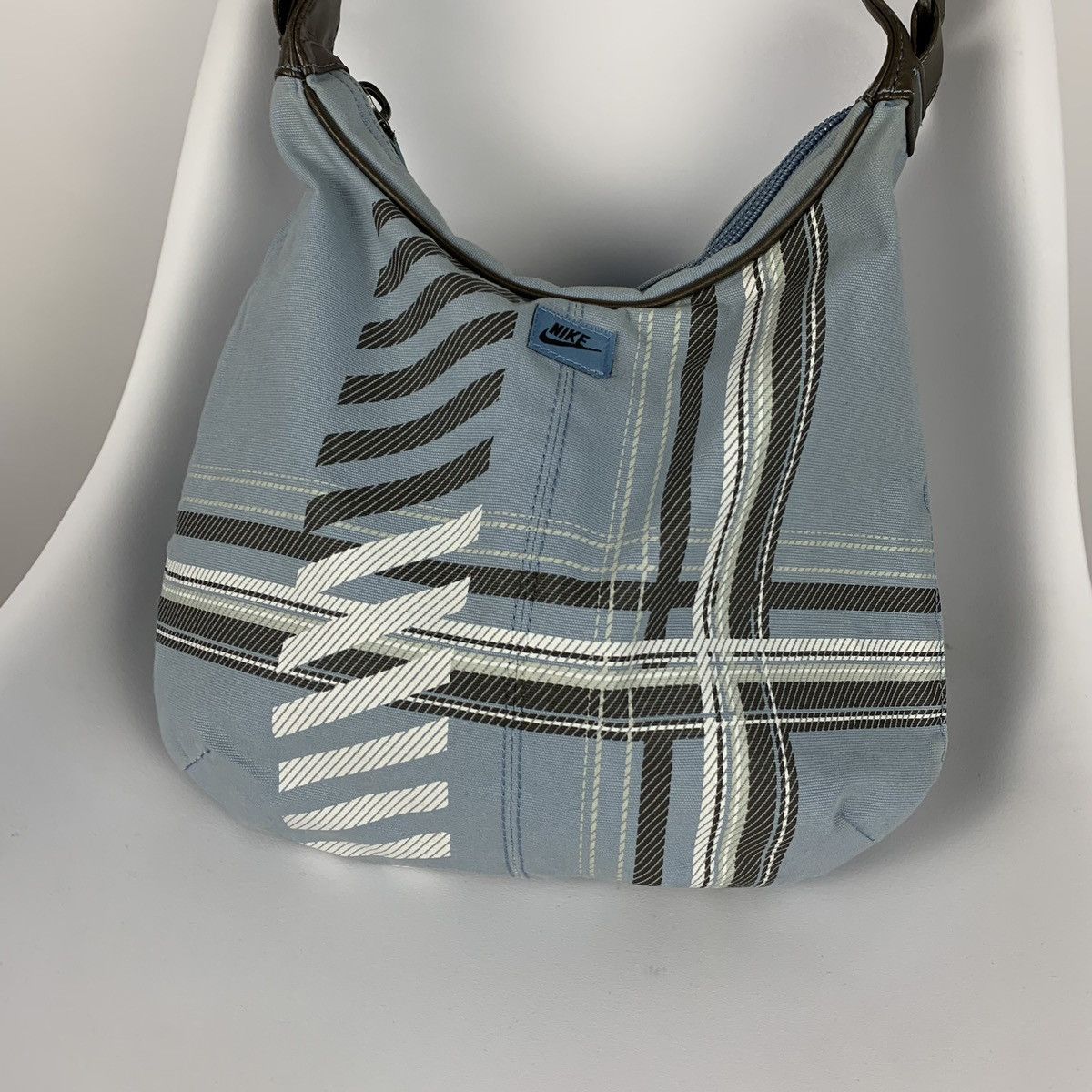Nike Vintage Y2K Nike Plaid Pouch Bag One Size Baby Blue Logo Size ONE SIZE - 3 Thumbnail