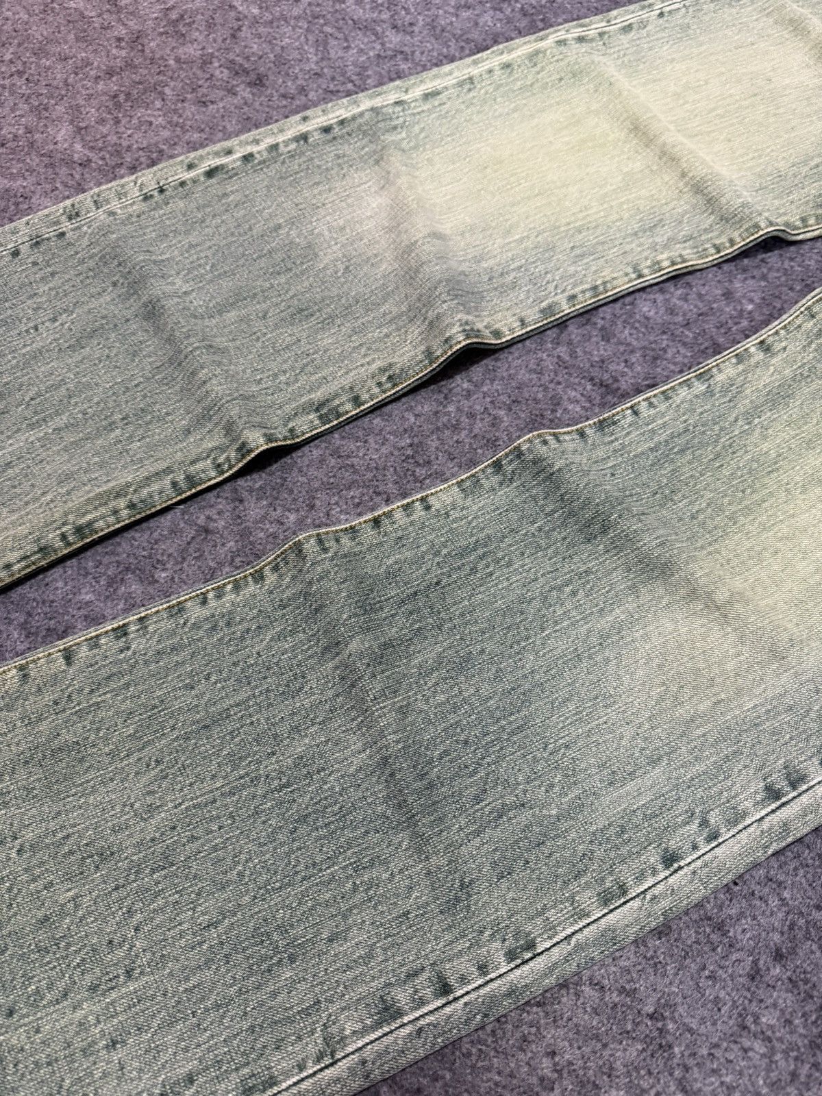 Blue Blue Japan × Hoodlamb × Japanese Brand Circulation Japan Hemp denim blend Weed Dyed Flared Jeans Size US 32 / EU 48 - 6 Thumbnail