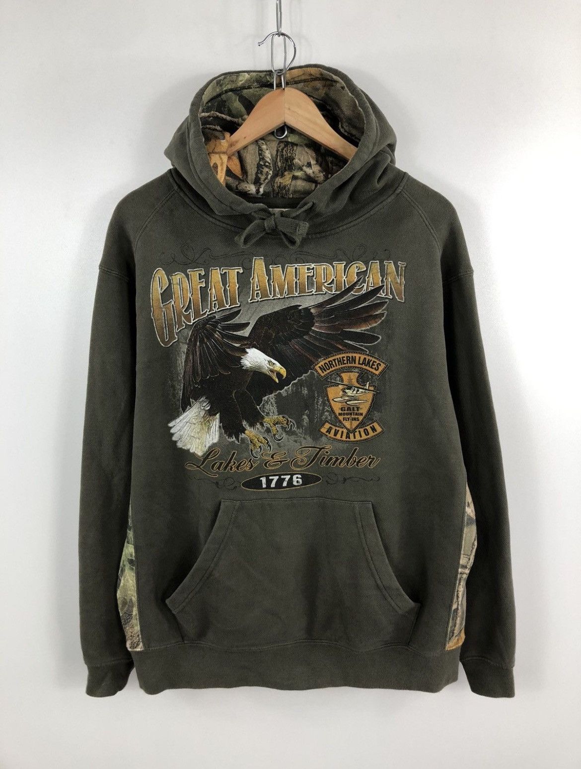 Vintage Vintage American Hoodie Camo Galt Outdoor 1776 Size M Size US M / EU 48-50 / 2 - 1 Thumbnail