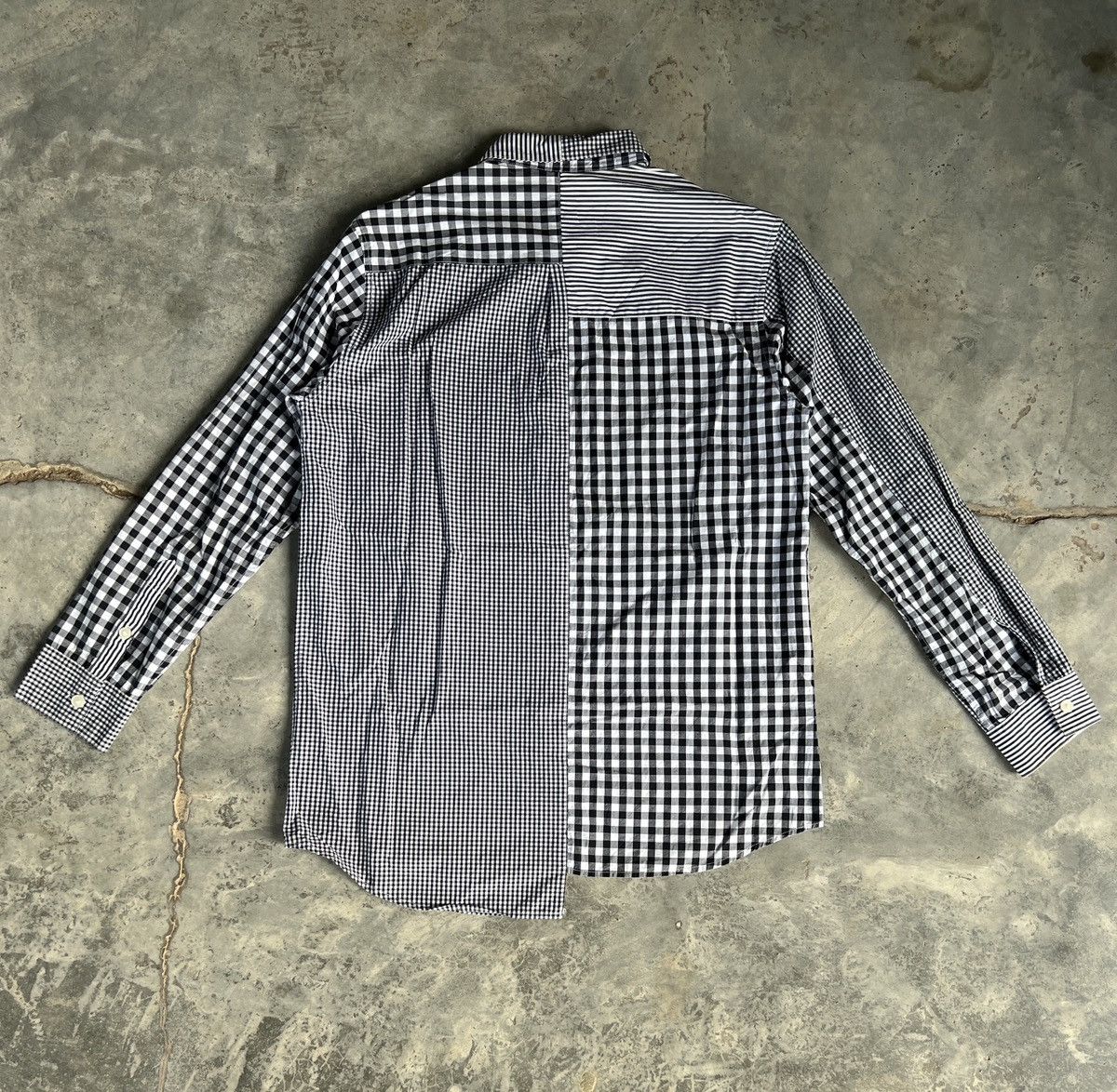 Issey Miyake × Japanese Brand × Ne-Net Ne-net X Issey Miyake Checked Patchwork Shirt Size US M / EU 48-50 / 2 - 2 Thumbnail