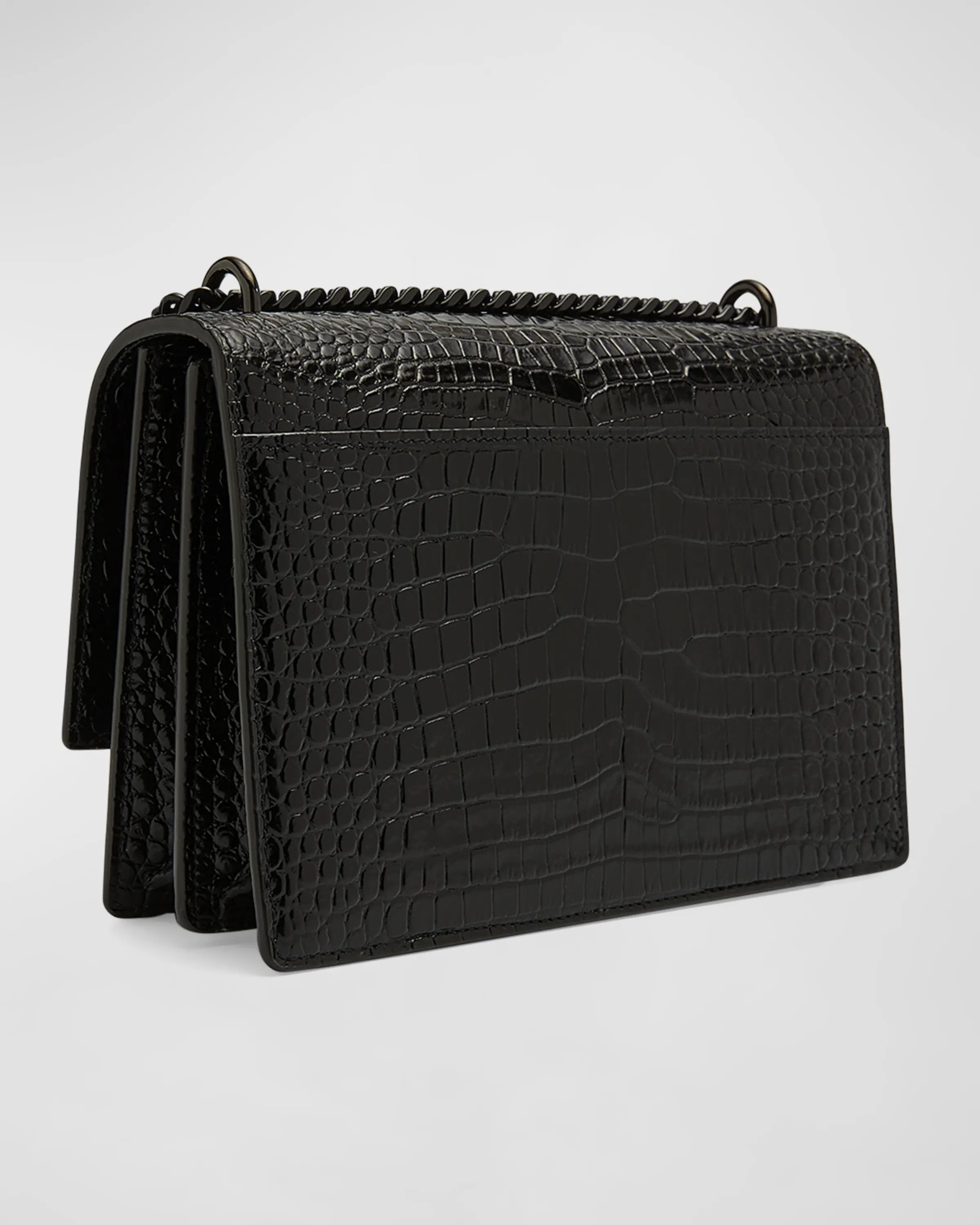 Saint Laurent Paris o1b1hav110724 Size: OS / Sunset Medium Leather Bag in Black Size ONE SIZE - 4 Thumbnail