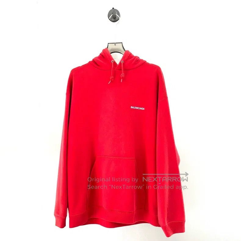 Balenciaga Back Logo Red Hoodie