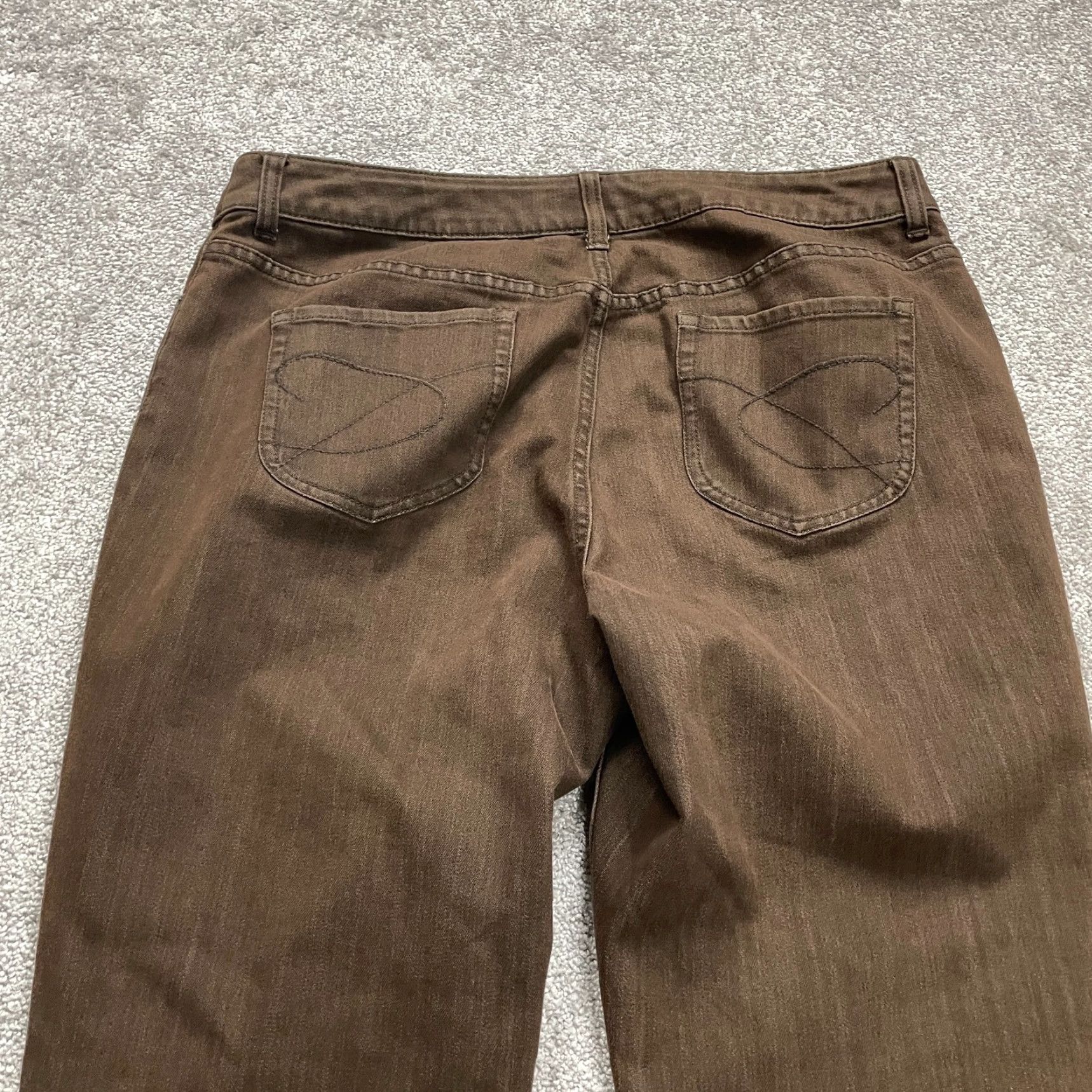 Vintage Chico's Jeans Womens 2.55 Brown Cotton Denim 37x29 Straight 5-Pocket Regular Large Brown Chico's Comfort Size 28" / US 6 / IT 42 - 4 Thumbnail