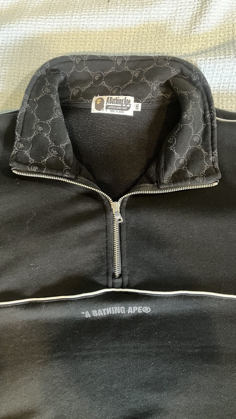 Bape BAPE College Monogram Logo Half Zip Relax Fit Crewneck Size US XXL / EU 58 / 5 - 3 Thumbnail