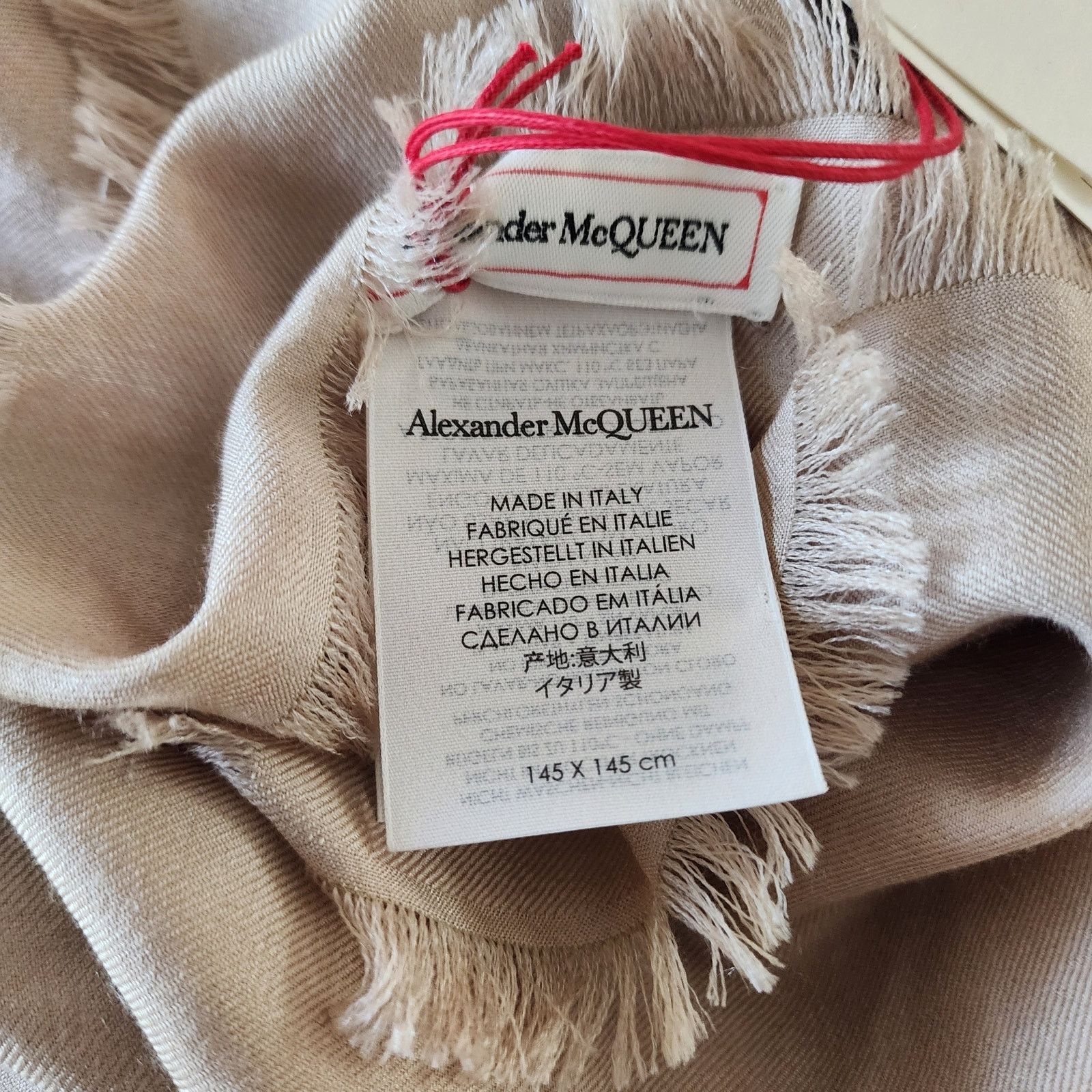 Alexander McQueen New Alexander mcqueen tan wool/silk scarf Size ONE SIZE - 6 Thumbnail