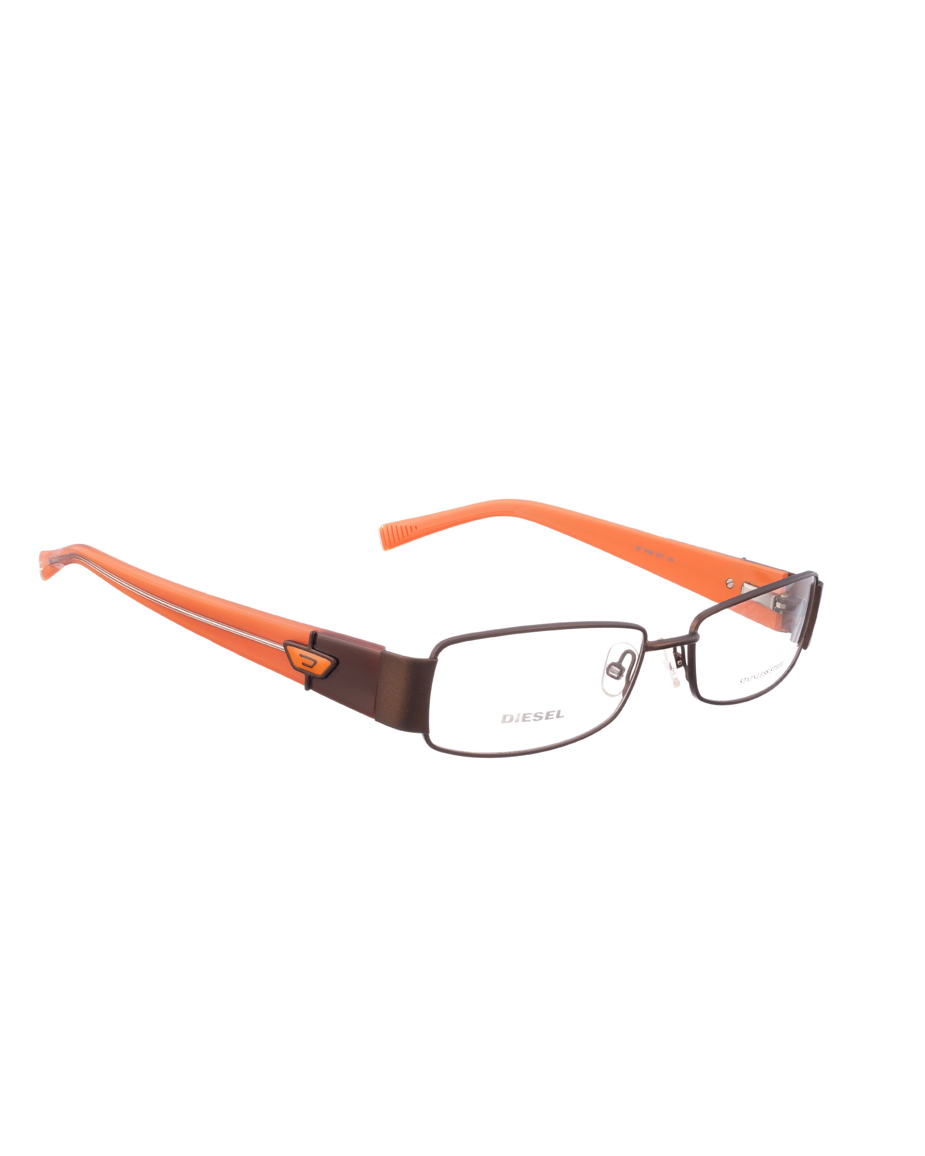 Diesel Diesel 00S Orange and Brown Rectangular Glasses Size ONE SIZE - 2 Thumbnail