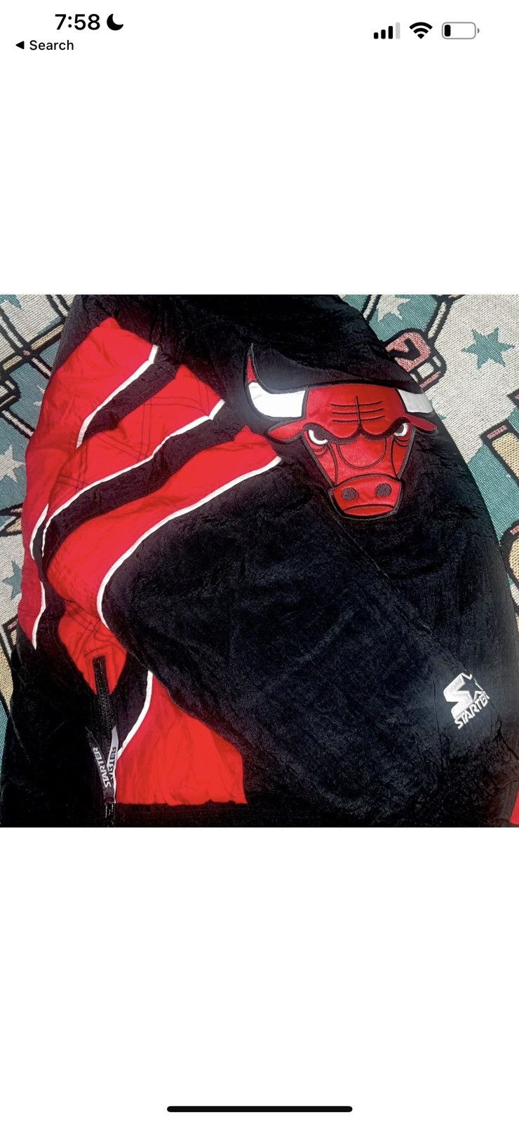 Starter STARTER Chicago Bulls Black Red Pullover Winter Jacket L Size US L / EU 52-54 / 3 - 5 Thumbnail