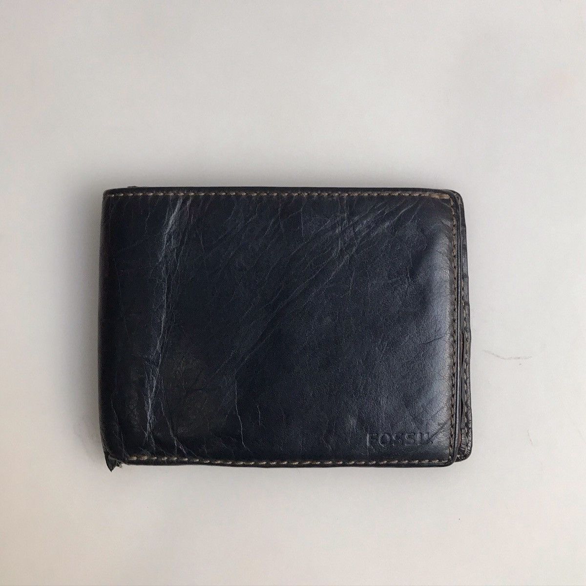 Fossil × Leather × Vintage Vintage Fossil Black Leather Wallet Bilfold Purse more slot Size ONE SIZE - 1 Thumbnail
