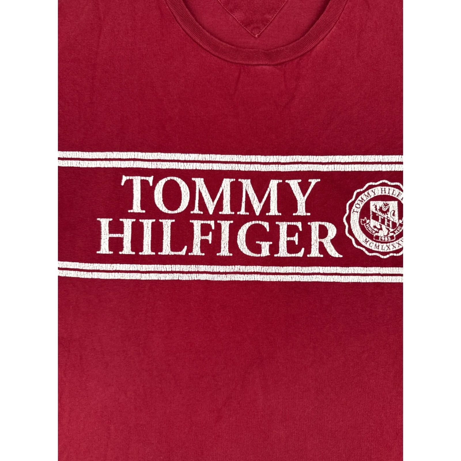 Tommy Hilfiger Tommy Hilfiger Shirt Adult 2XL Red 100% Cotton Crew Neck Jersey Embroidered Logo T-Shirt Mens Size US XXL / EU 58 / 5 - 6 Thumbnail