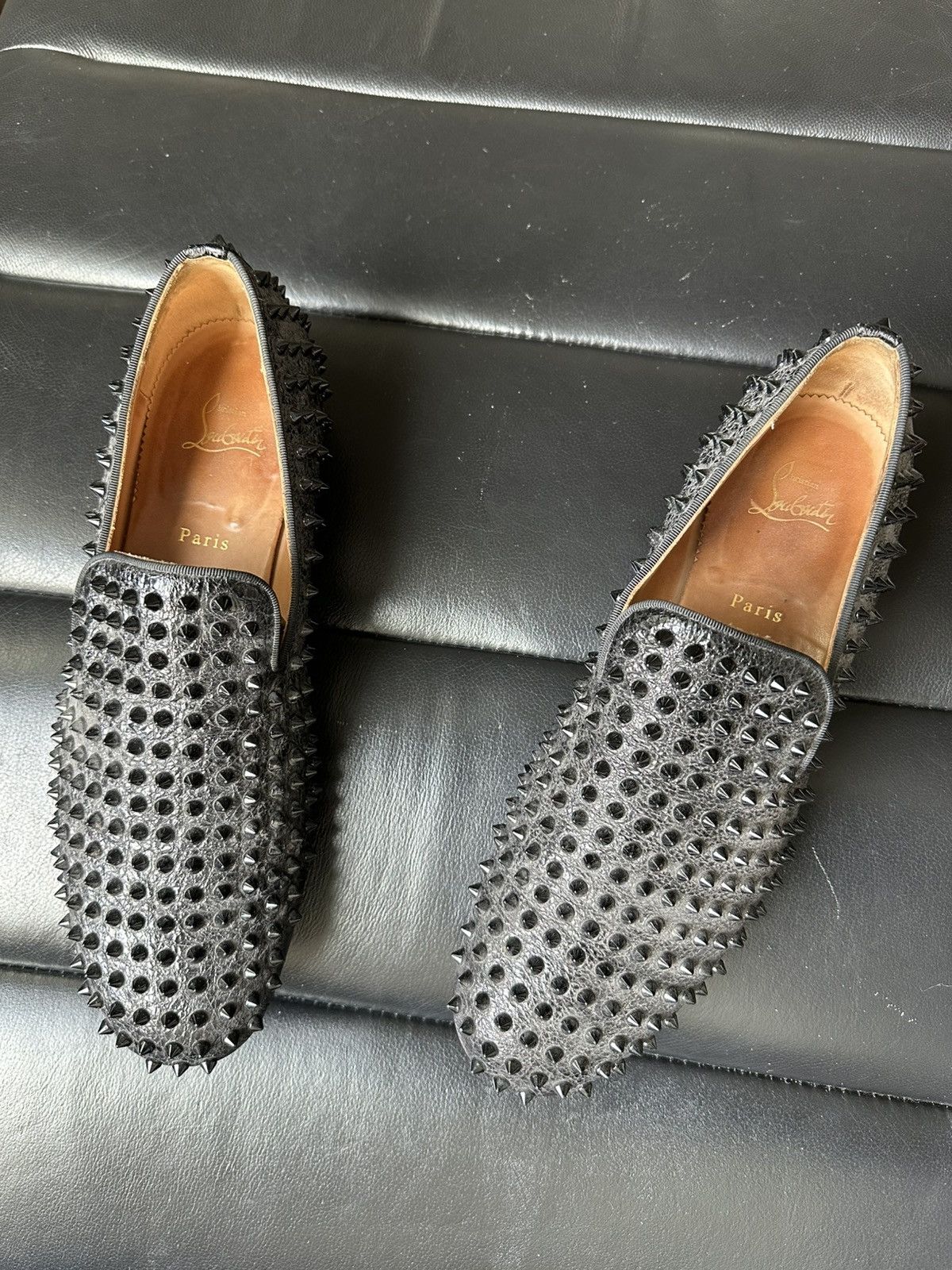 Christian Louboutin Christian Louboutin ROLLERBOY SPIKES FLAT Calf Loafers 44.5 Size US 11.5 / EU 44-45 - 14 Thumbnail