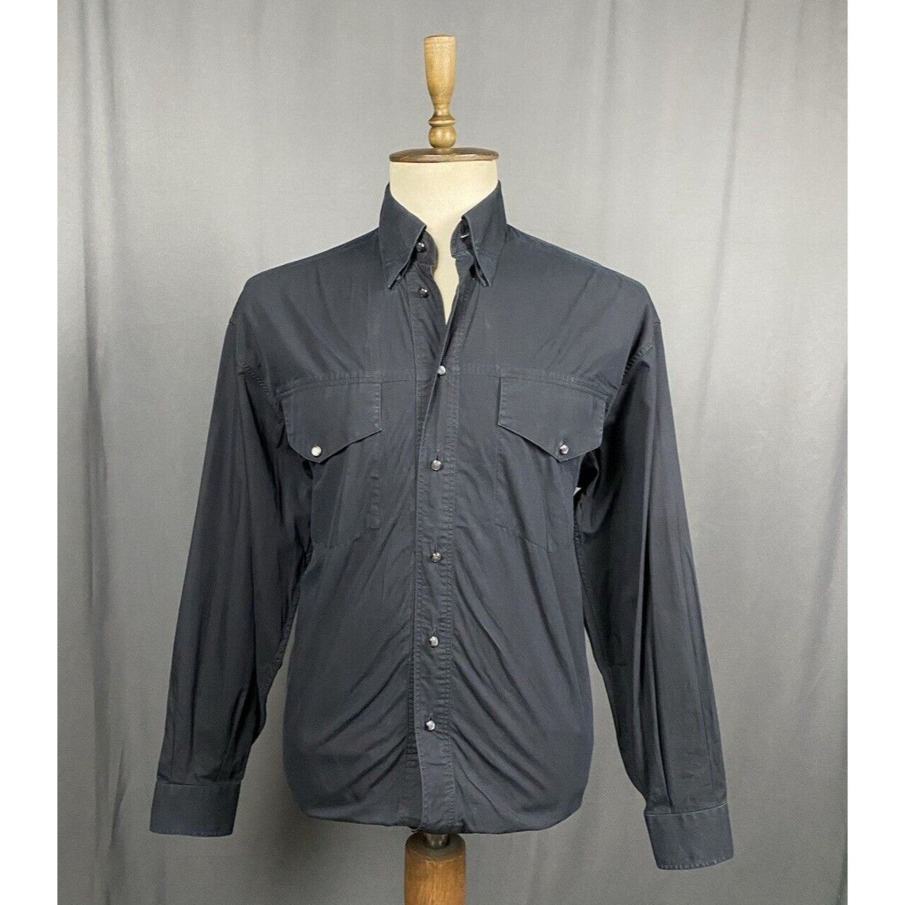 Versace Versace VTG Multiopocket Men's Black Longsleeve Shirt Size M Size US M / EU 48-50 / 2 - 1 Thumbnail