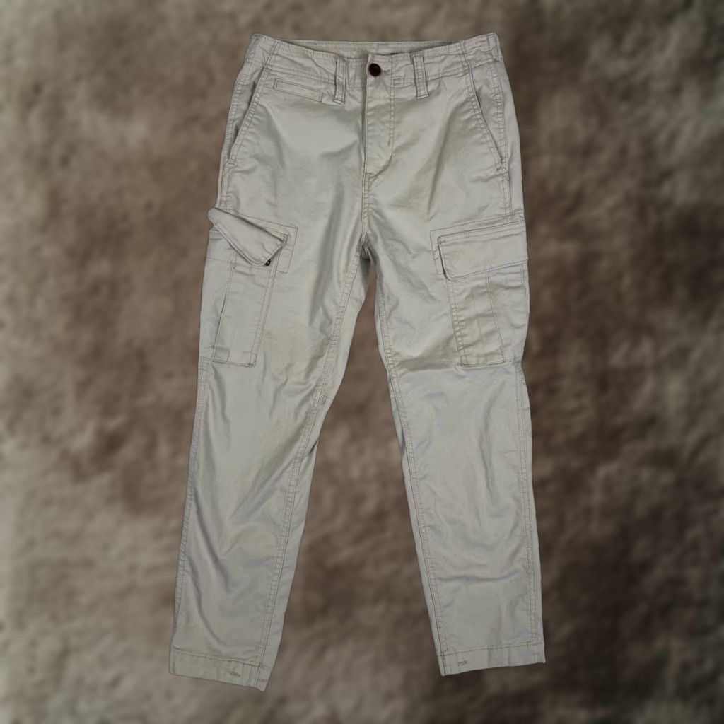 American Eagle Outfitters American Eagle Slim Lived-In Cargo Pants Mens 28x29 Beige Stretch Casual Size US 28 / EU 44 - 1 Thumbnail
