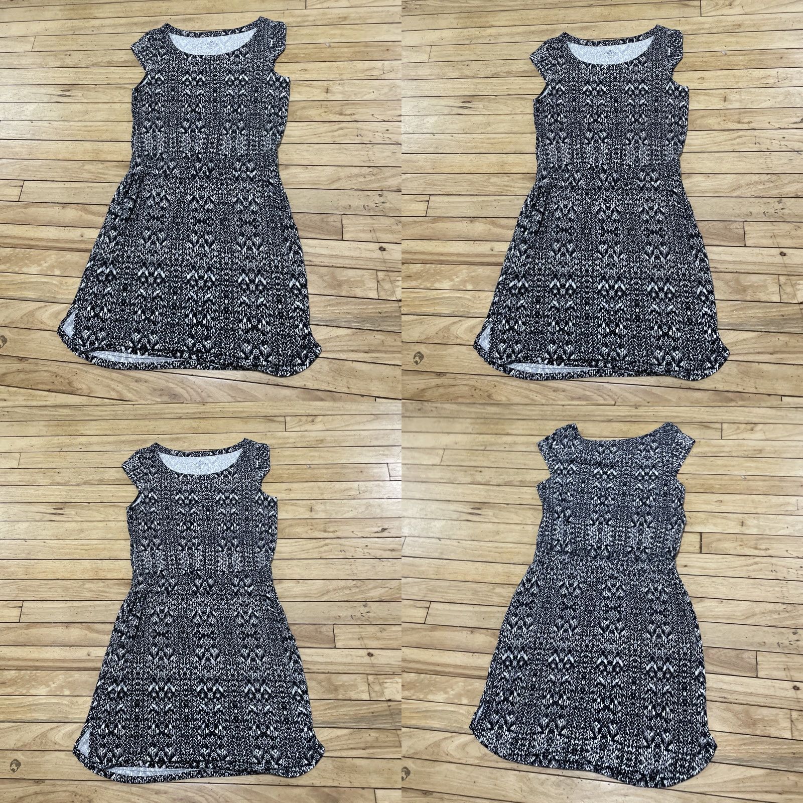 Athleta Athleta Dress XS Black White Ikat Geometric Pockets Short Sleeve Knee Length Modal Spandex Pullover Casual Travel Women Size XS / US 0-2 / IT 36-38 - 10 Thumbnail