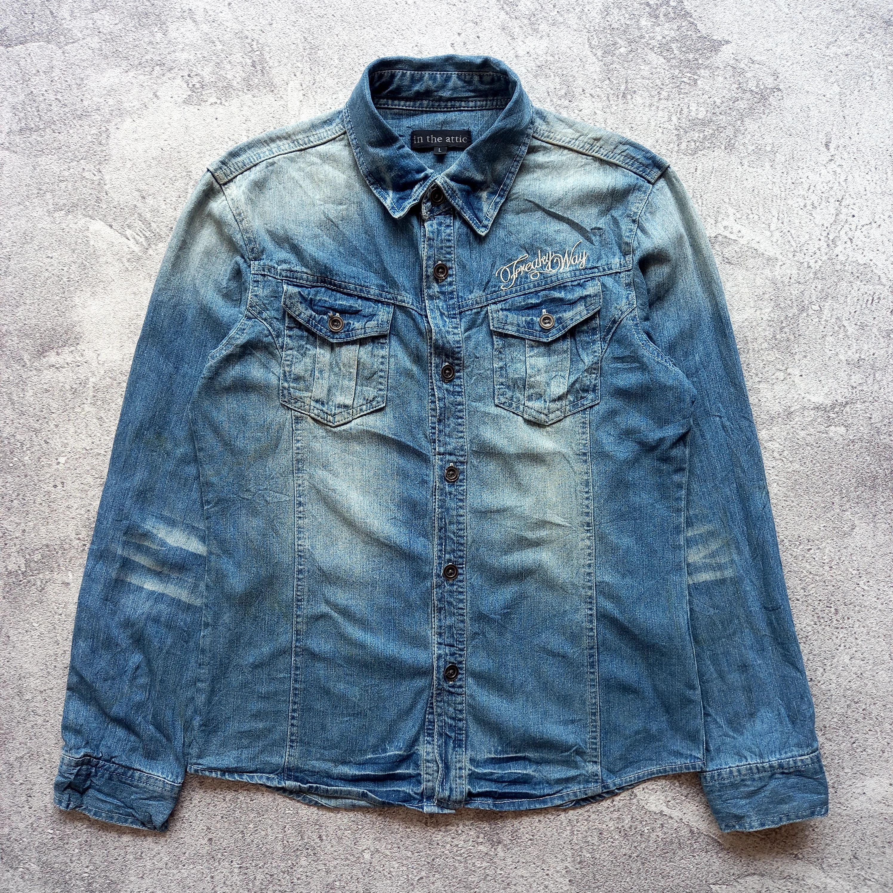 In The Attic 2000s In The Attic - Washed Denim Shirt Size US L / EU 52-54 / 3 - 1 Thumbnail