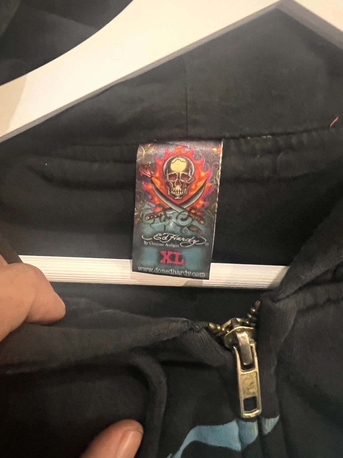 Ed Hardy Ed Hardy black and aqua zip up Size US XL / EU 56 / 4 - 5 Thumbnail
