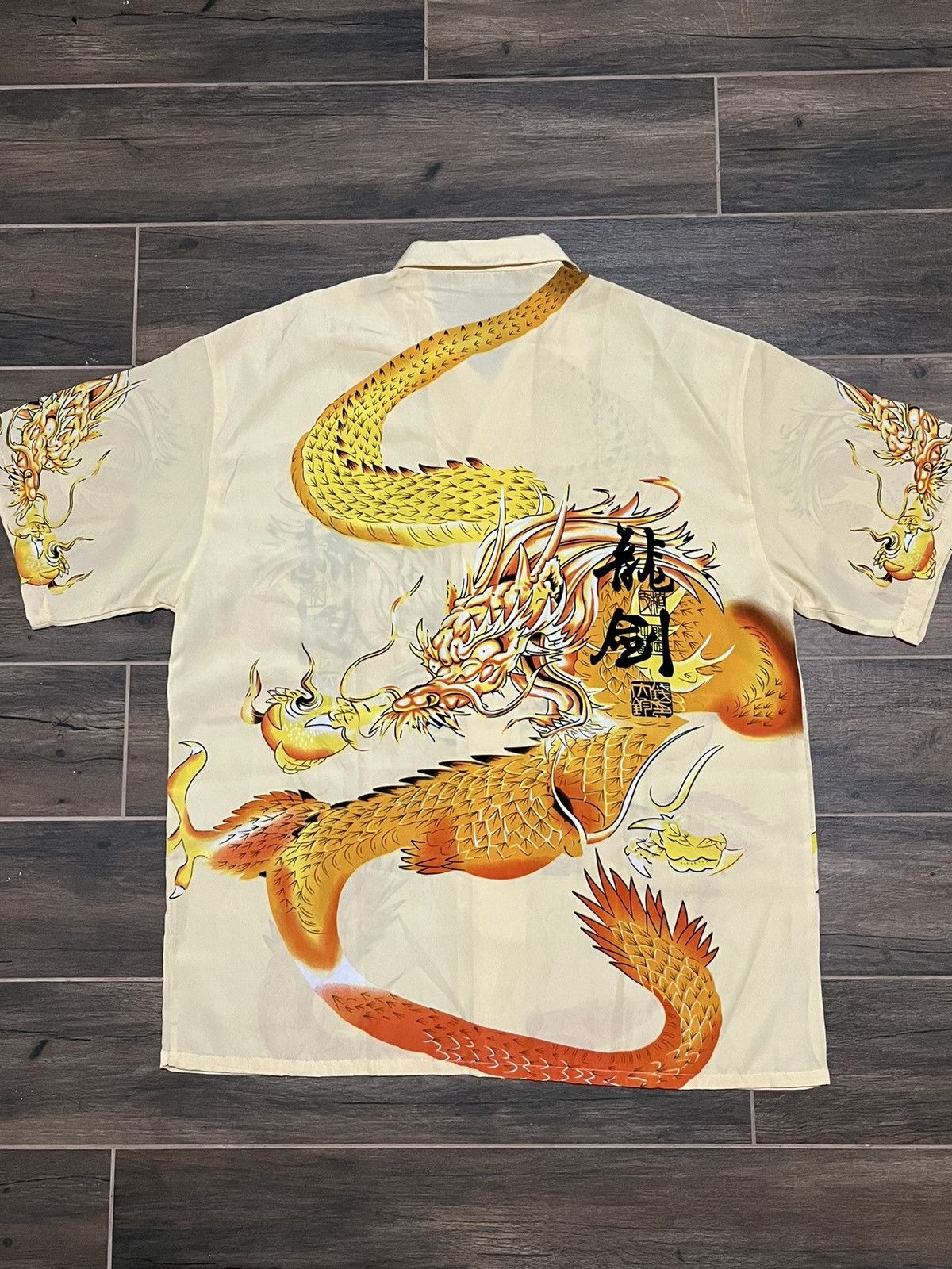 Ed Hardy × Japanese Brand × Vintage Ed Hardy Style Dragon Tiger Button Up Short Sleeve Shirt Size US XL / EU 56 / 4 - 5 Thumbnail