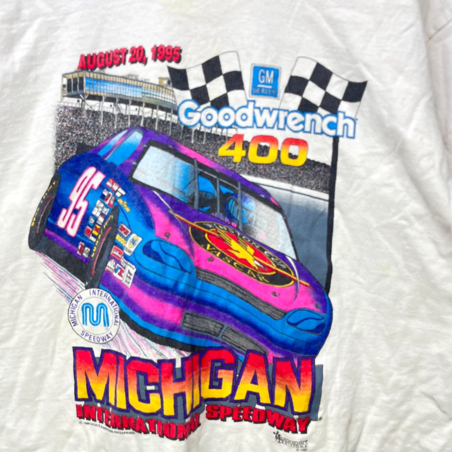 NASCAR VINTAGE NASCAR 90s Michigan Winston Cup T-Shirt 2XL White Men Shirt, 2XL, Vintage, 90s, Mens Size US XXL / EU 58 / 5 - 2 Thumbnail