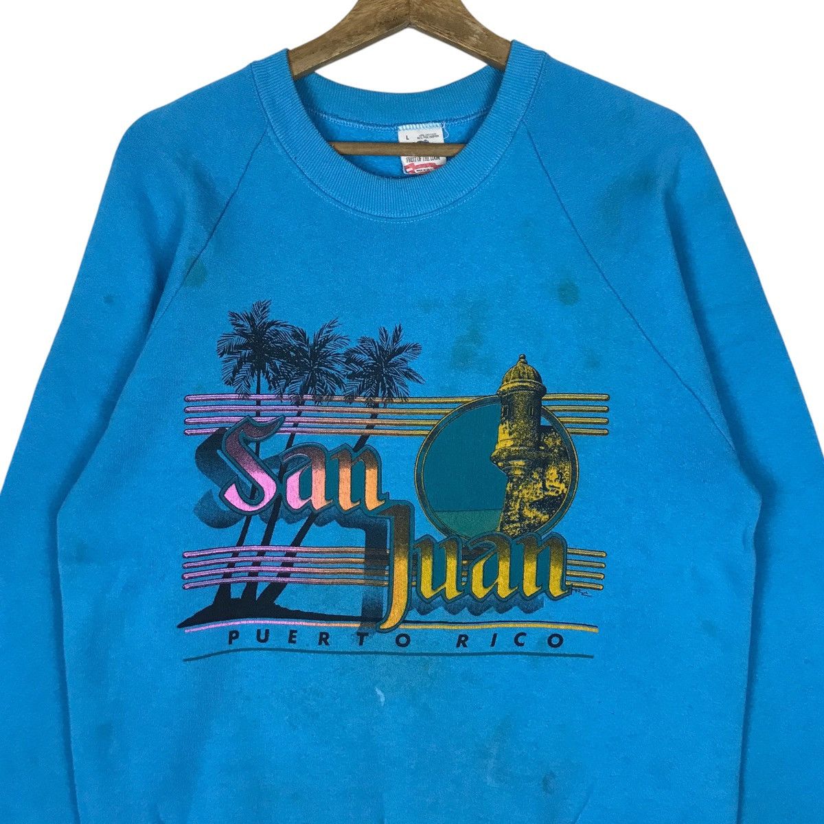 Fruit Of The Loom Vintage Fruit Of The Loom San Juan Puerto Rico Pullover Size US L / EU 52-54 / 3 - 2 Thumbnail