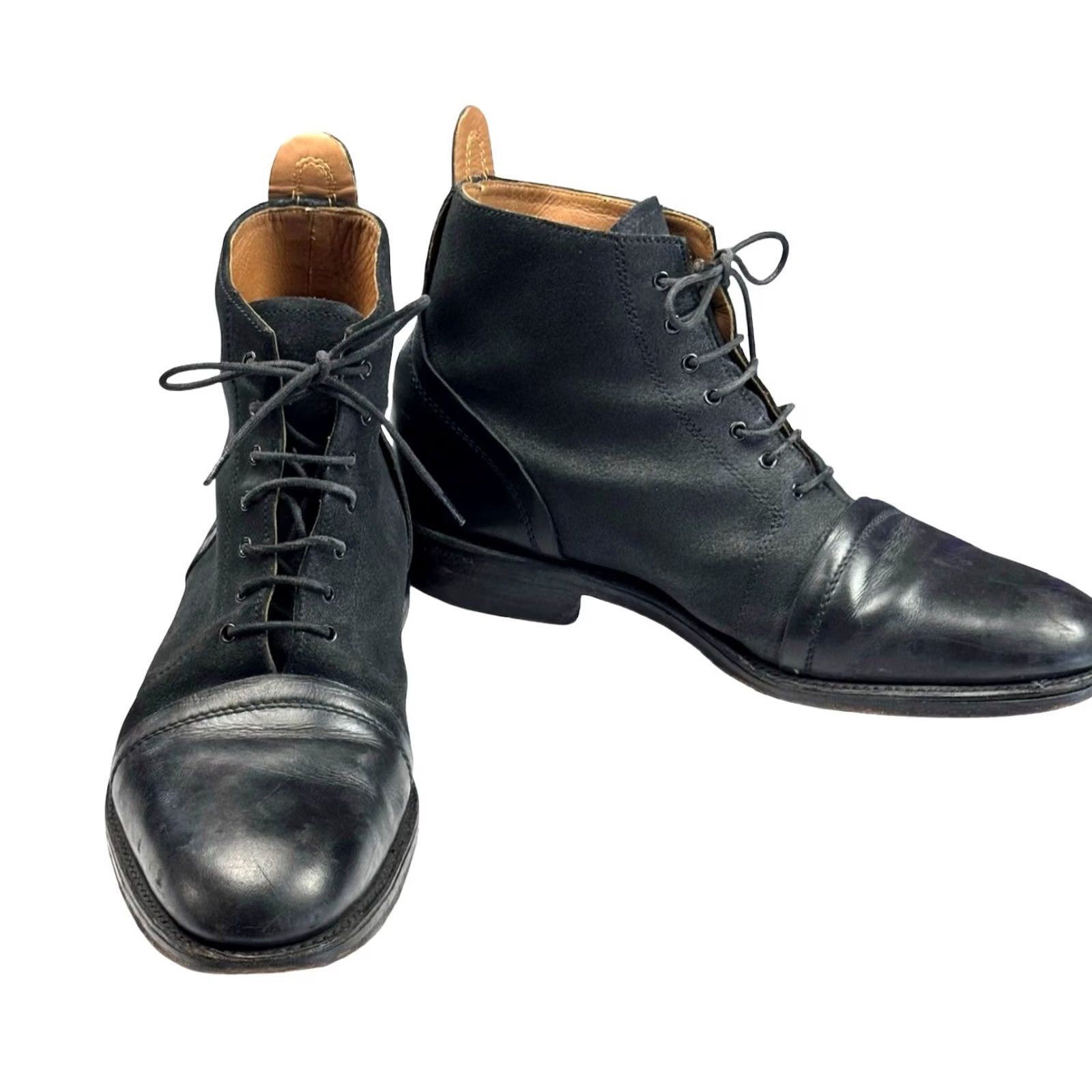 Grenson Grenson England Leather Men's Combat Boots Black • 10.5 US 9.5 UK Boots Mens Leather Black Combat Lace Up Ankle Rubber Sole UK Origin Size US 10 / EU 43 - 2 Thumbnail