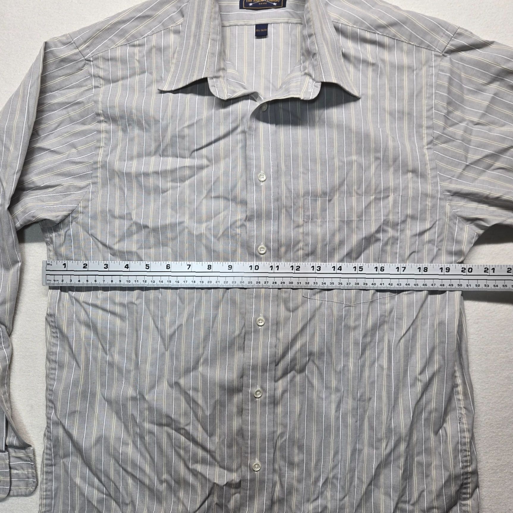 Arrow VINTAGE Arrow Gray Striped Button-Up Shirt Long Sleeve Adult Mens Size 15.5 32/33 Size US M / EU 48-50 / 2 - 4 Thumbnail