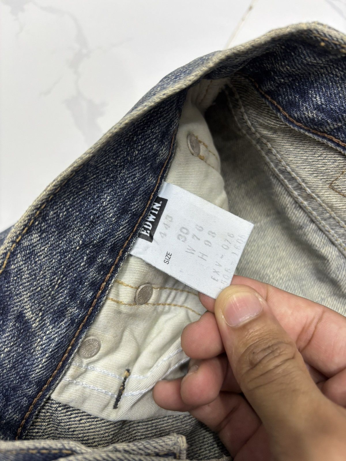 14th Addiction 🔥EDWIN EXCLUSIVE VINTAGE MODEL XU DISTRESSED DENIM JEANS Size US 30 / EU 46 - 12 Thumbnail