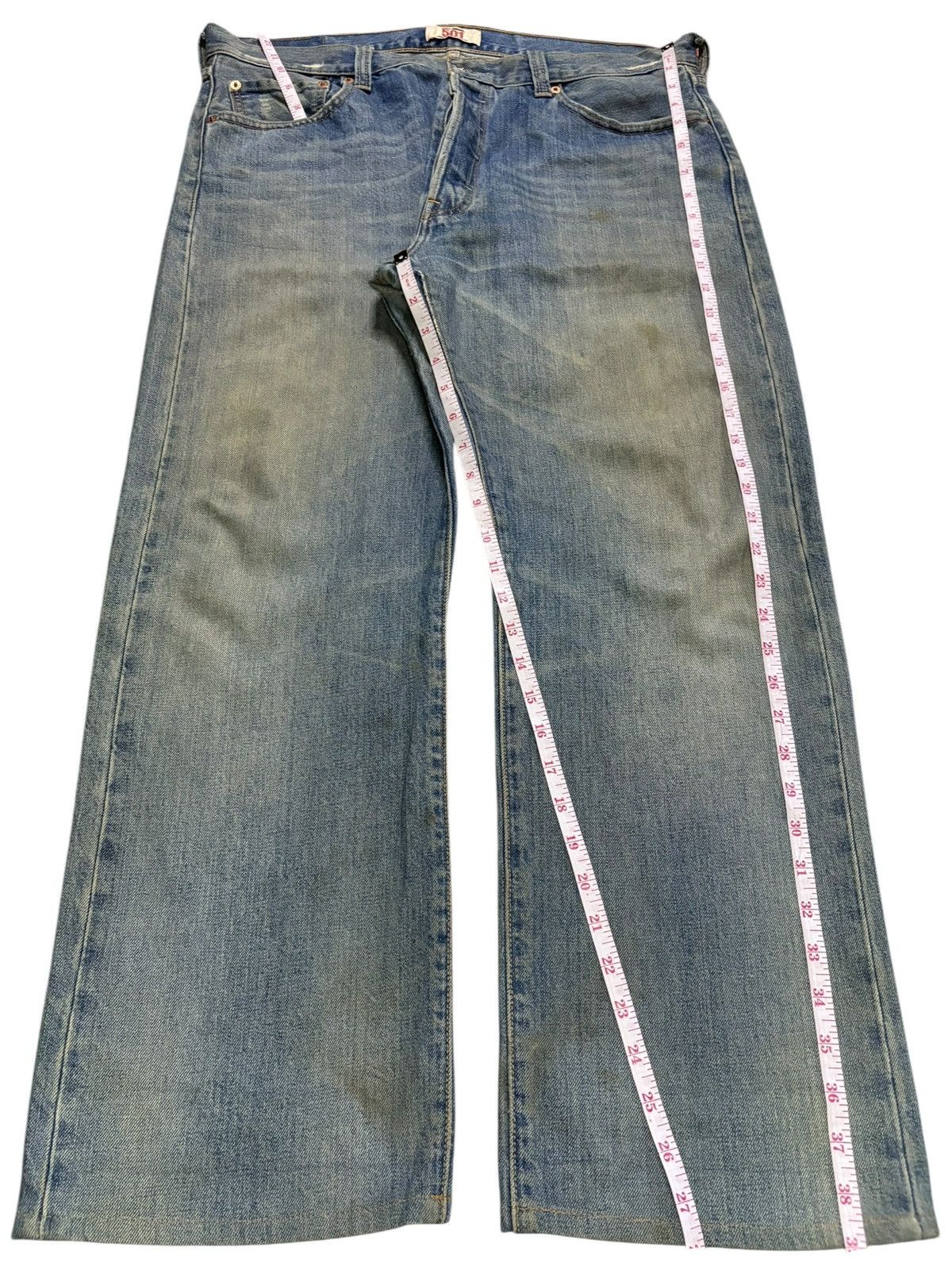 Levi's Vintage 90s Levis 501 Mud Wash Distressed Baggy Jeans Size US 36 / EU 52 - 14 Thumbnail